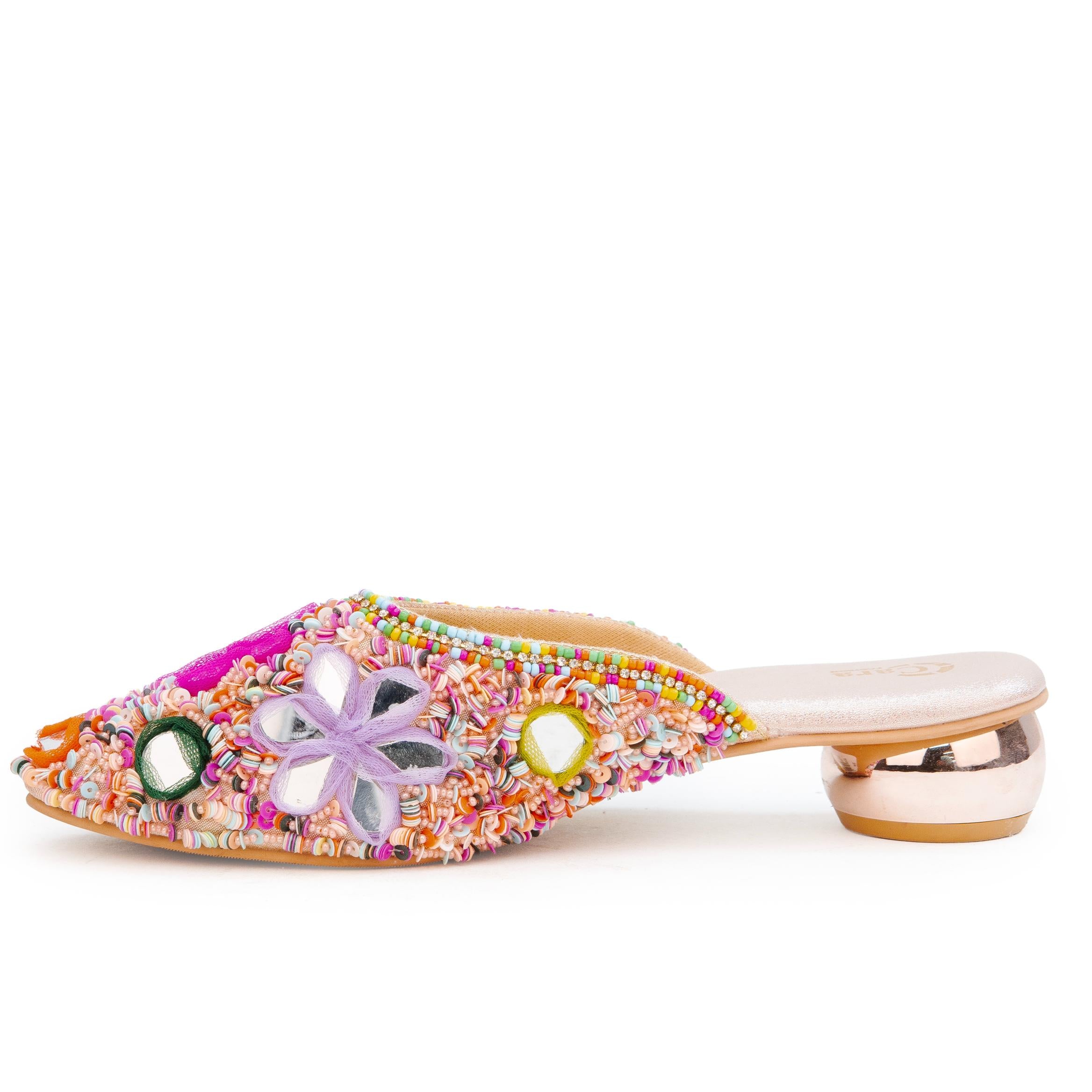 Mirror Phulkari Mules