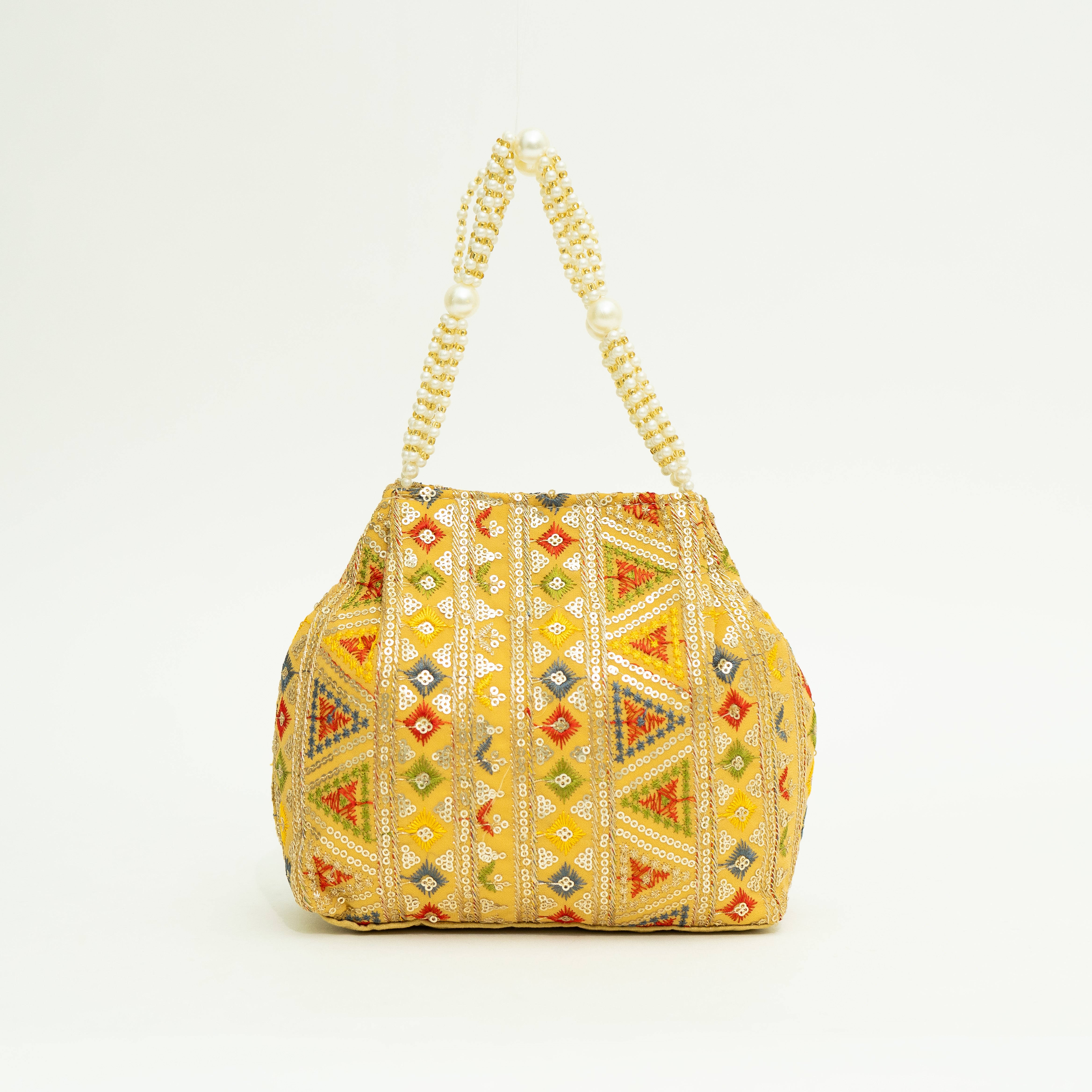 Yellow Exclusive Ethnic Handy Potli