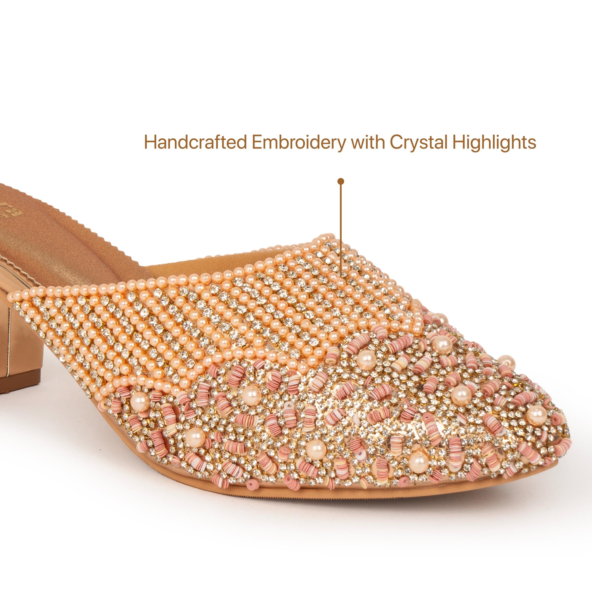 Pearl Crusted Queen Mules