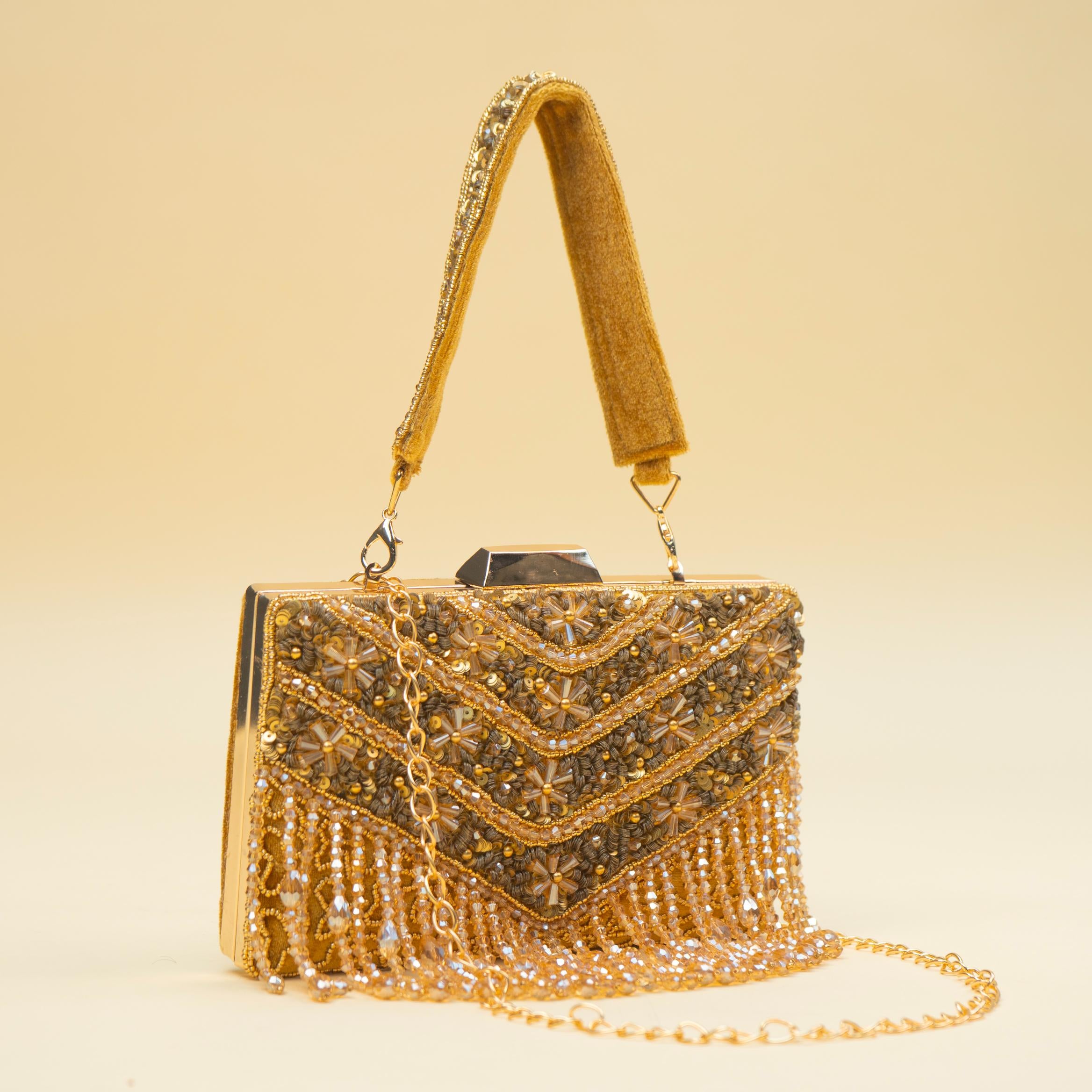 Timeless Pearl Gold Clutch