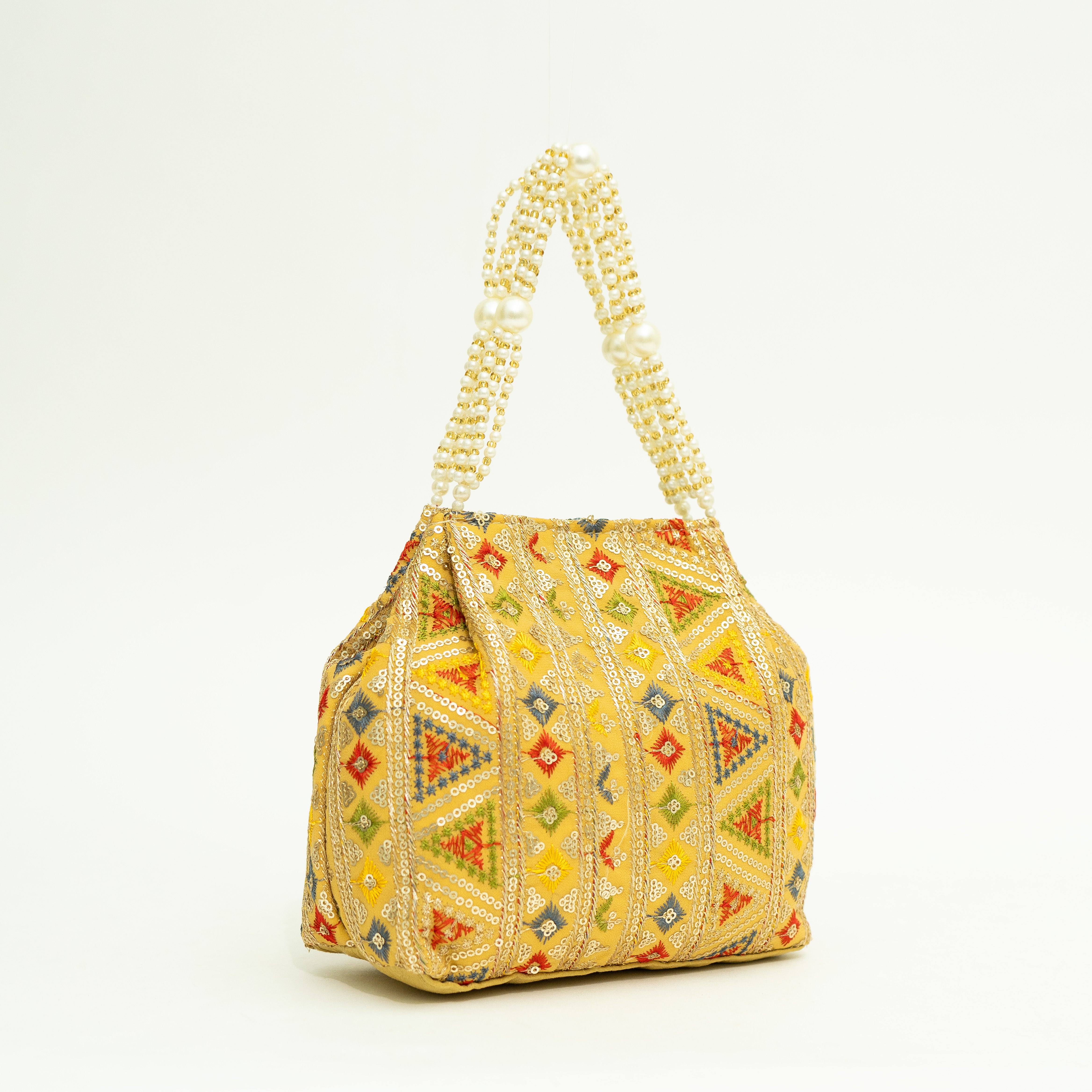 Yellow Exclusive Ethnic Handy Potli