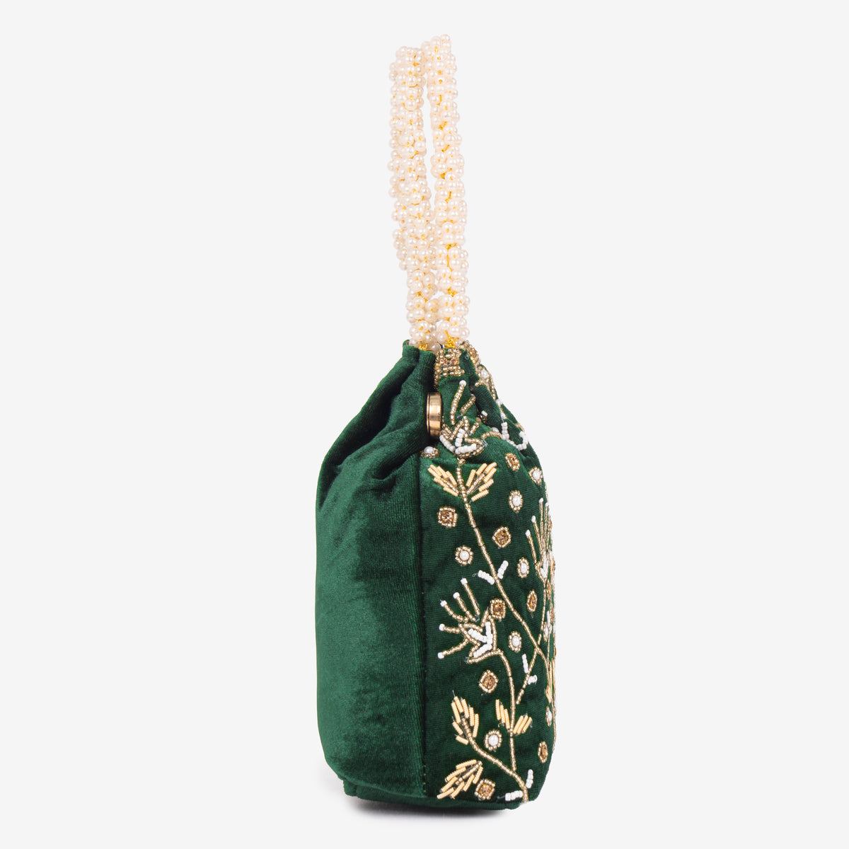 Bridal Pearlstone Velvet Potli