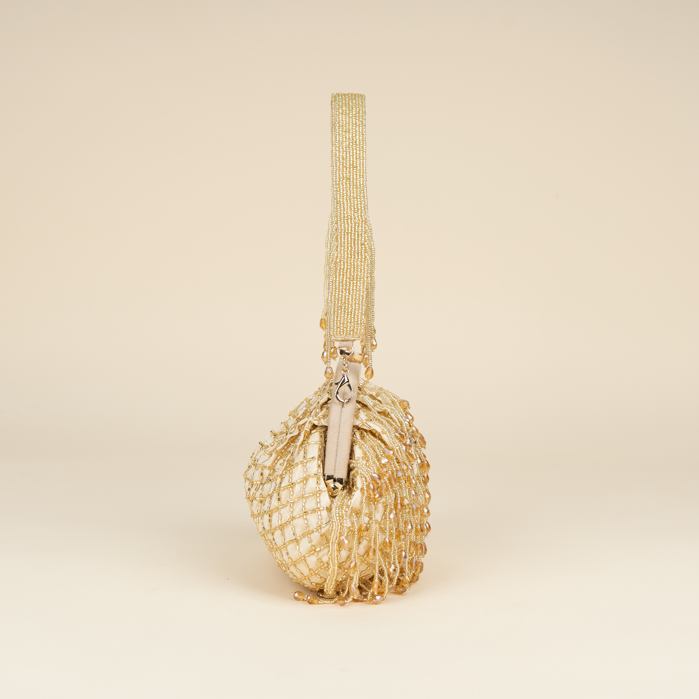 Opulent Pearl Satin Potli