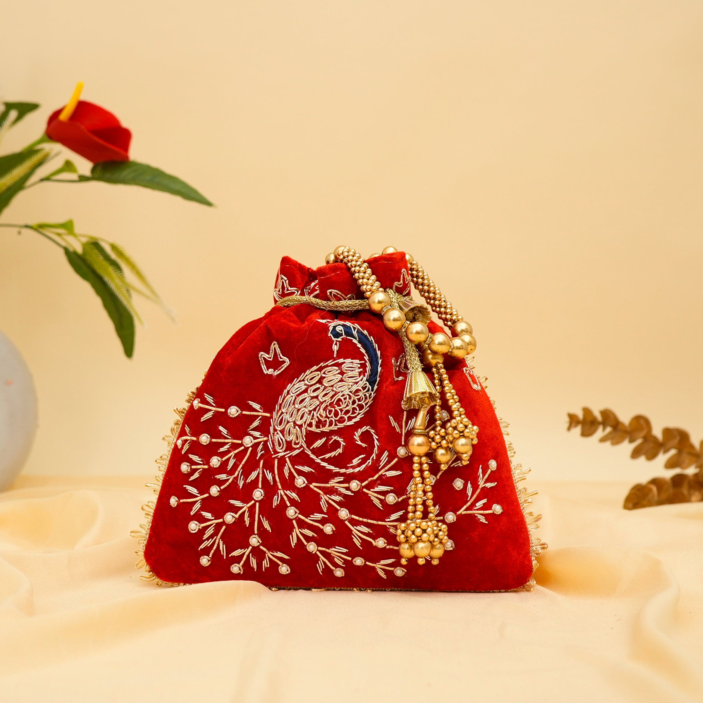 Peacock Elegance Potli