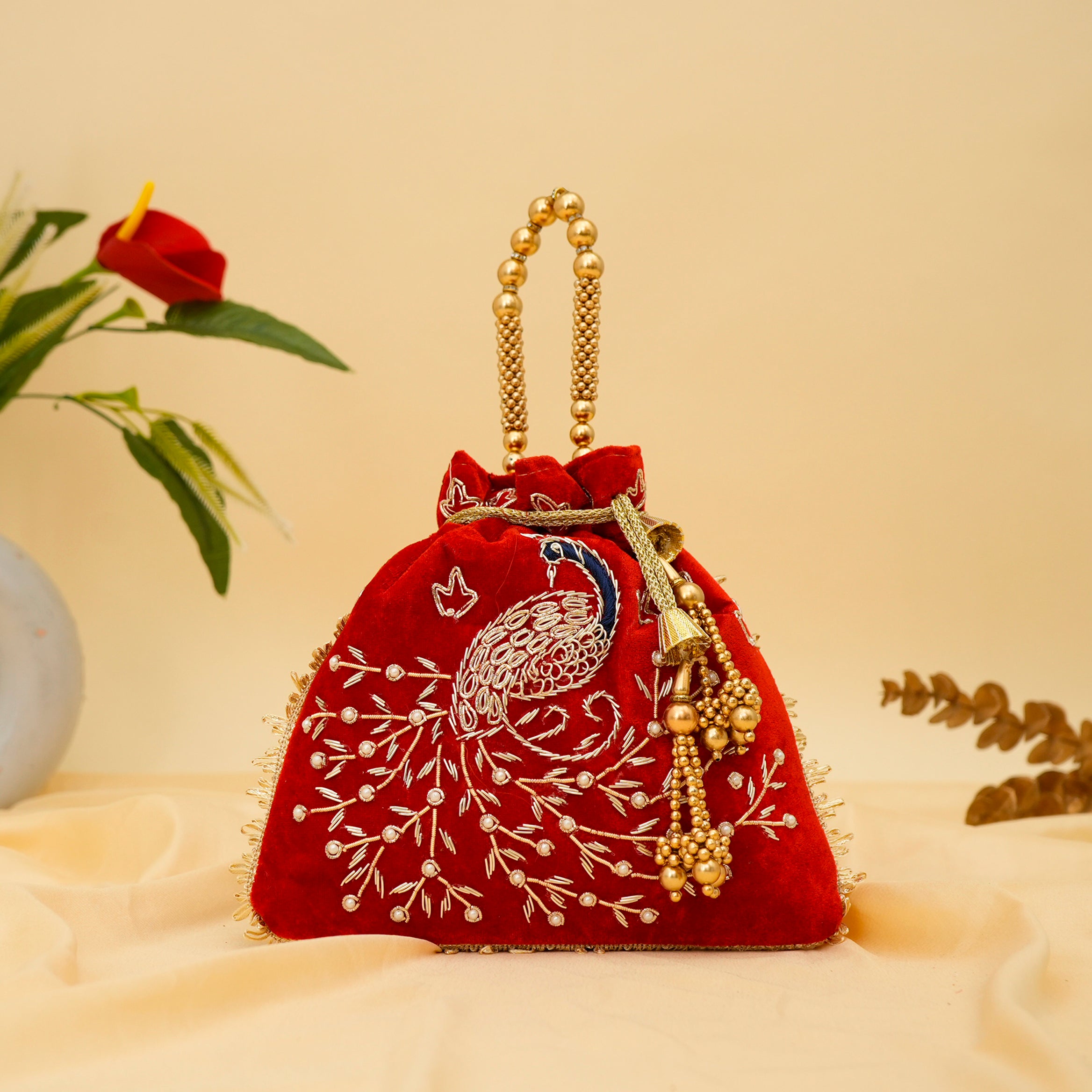 Peacock Elegance Potli