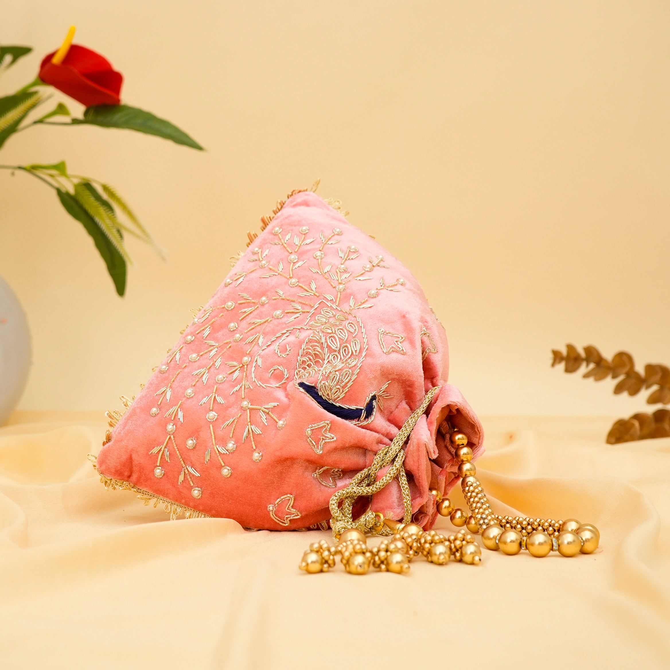 Peacock Elegance Potli