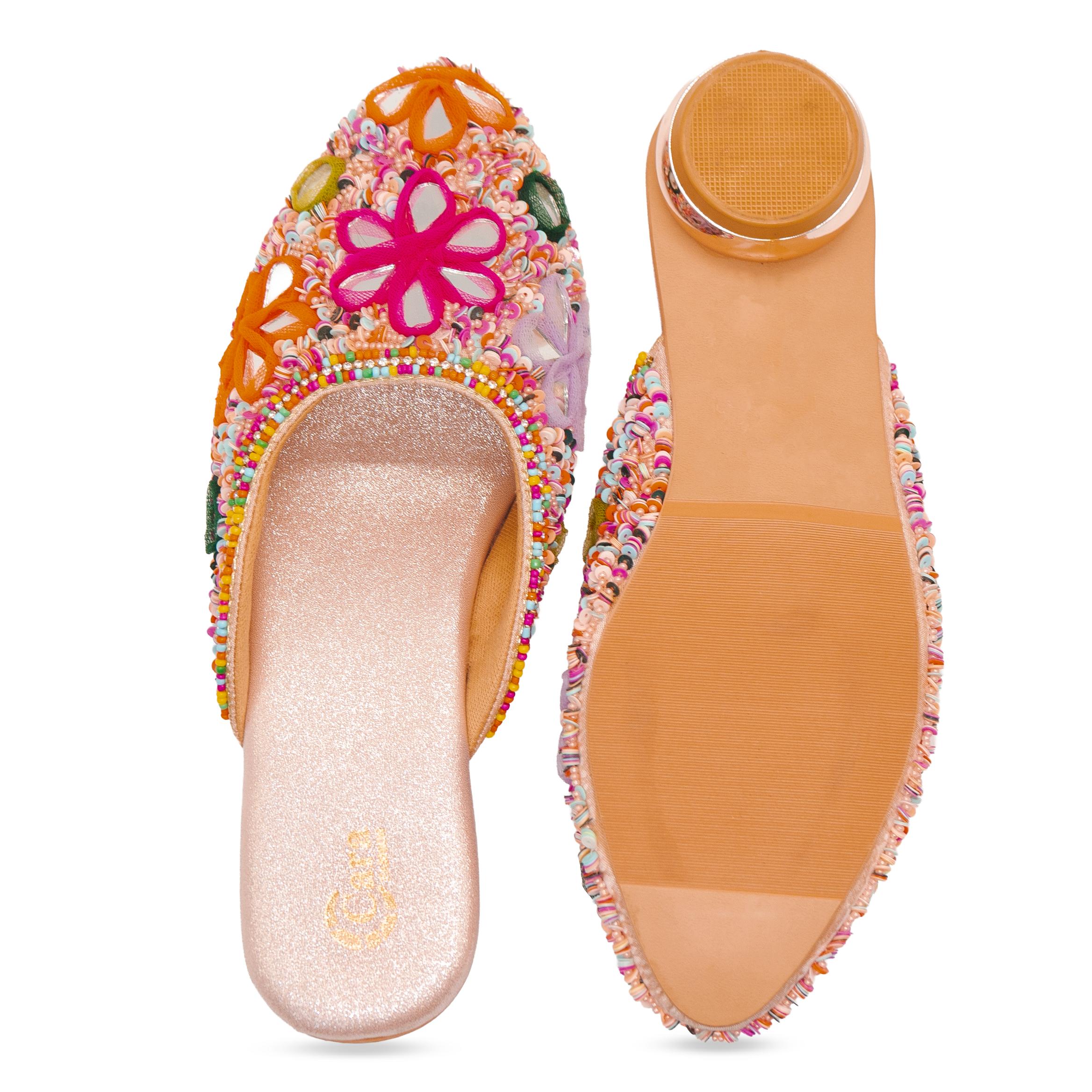 Mirror Phulkari Mules