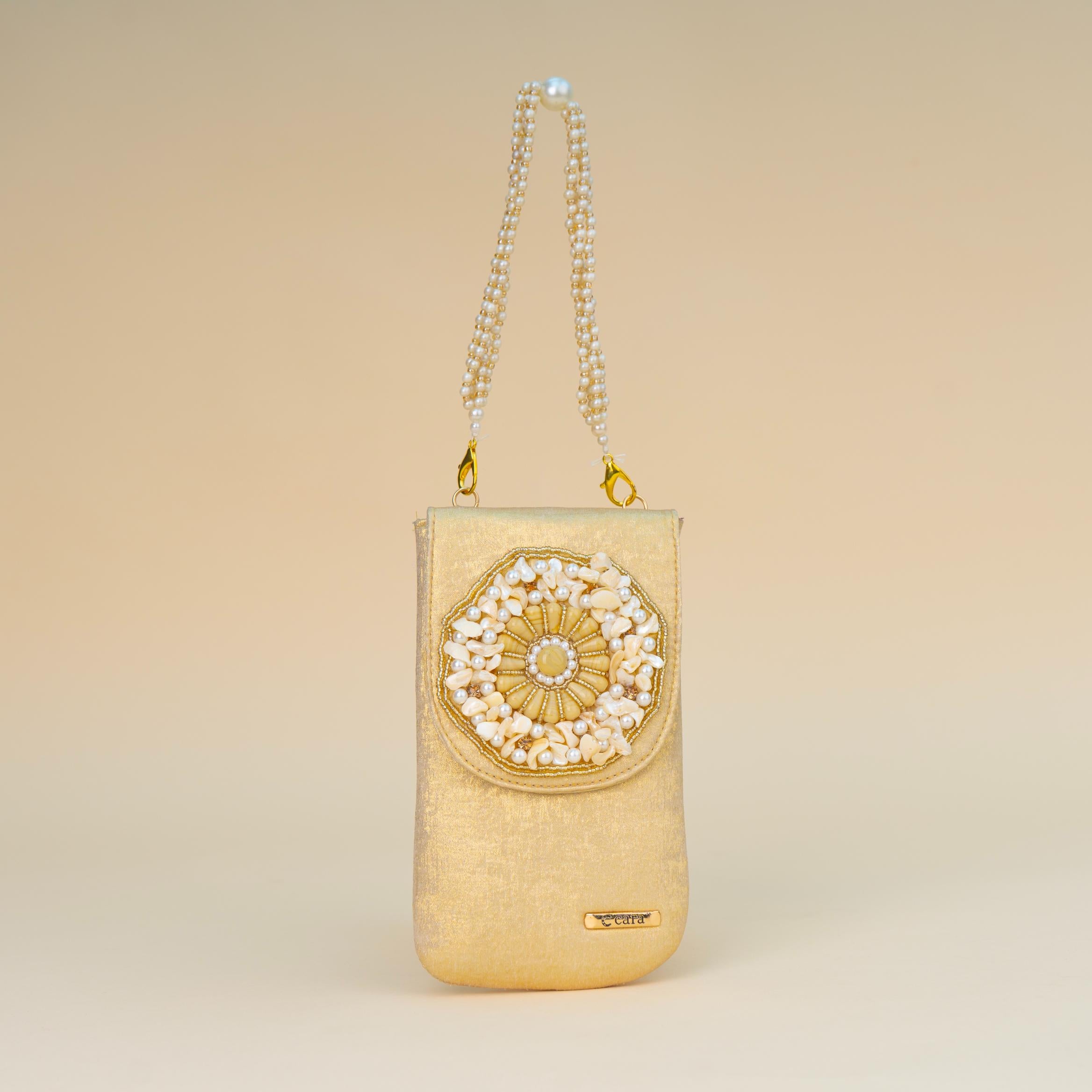 Aquamarine Pearl Charm Clutch