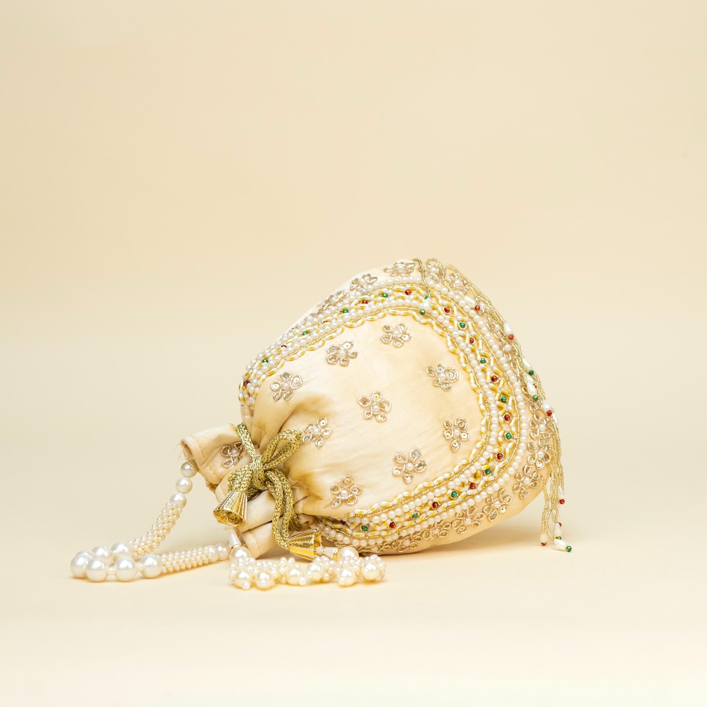 Blush Gold Braid Potli