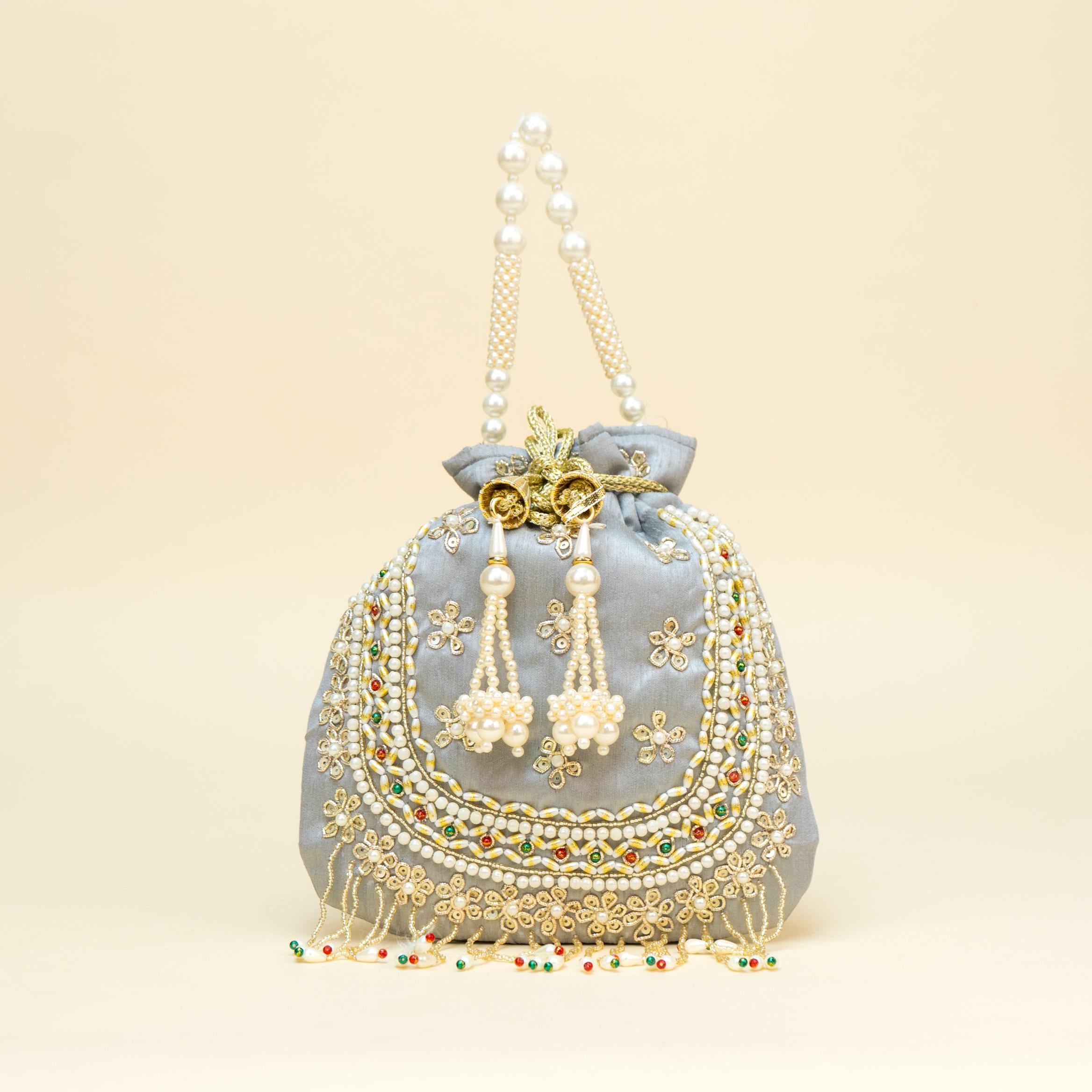 Blush Gold Braid Potli