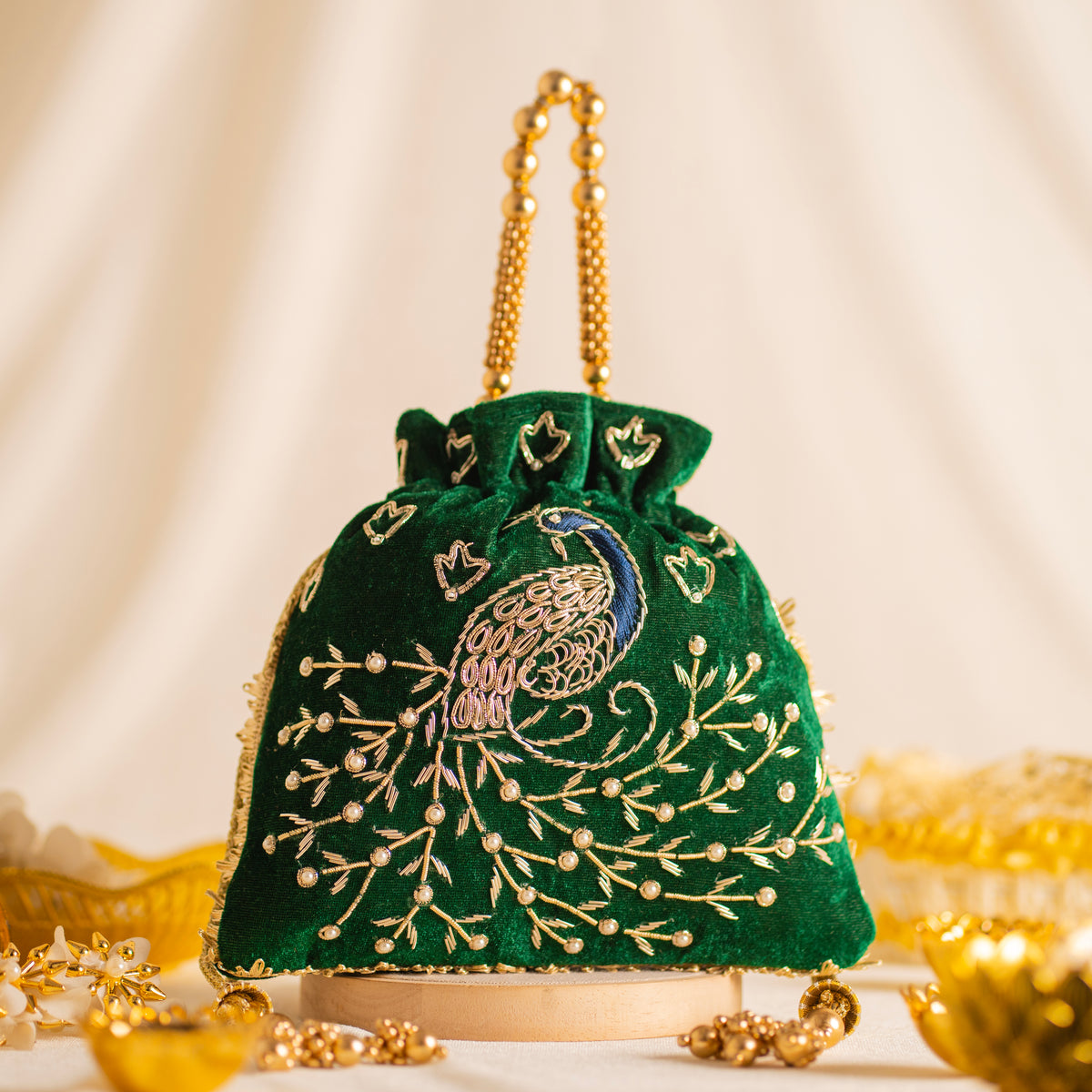 Peacock Elegance Potli