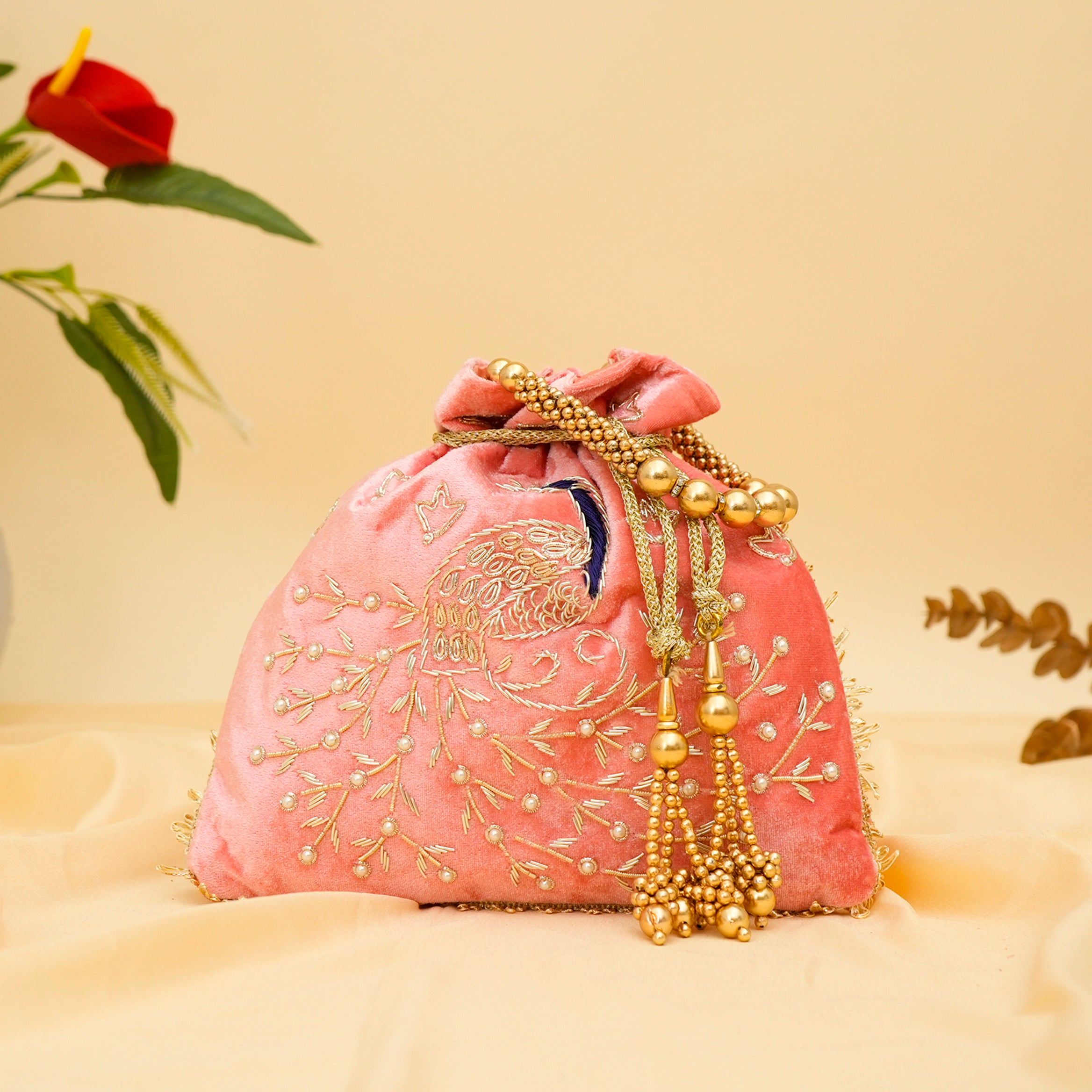 Peacock Elegance Potli