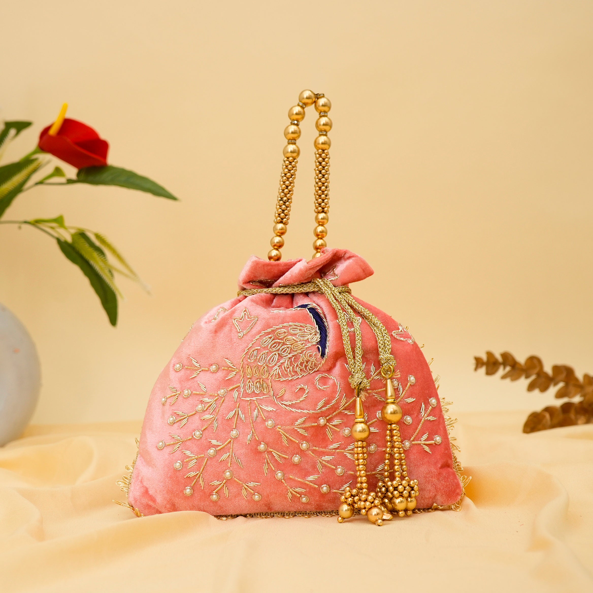 Peacock Elegance Potli