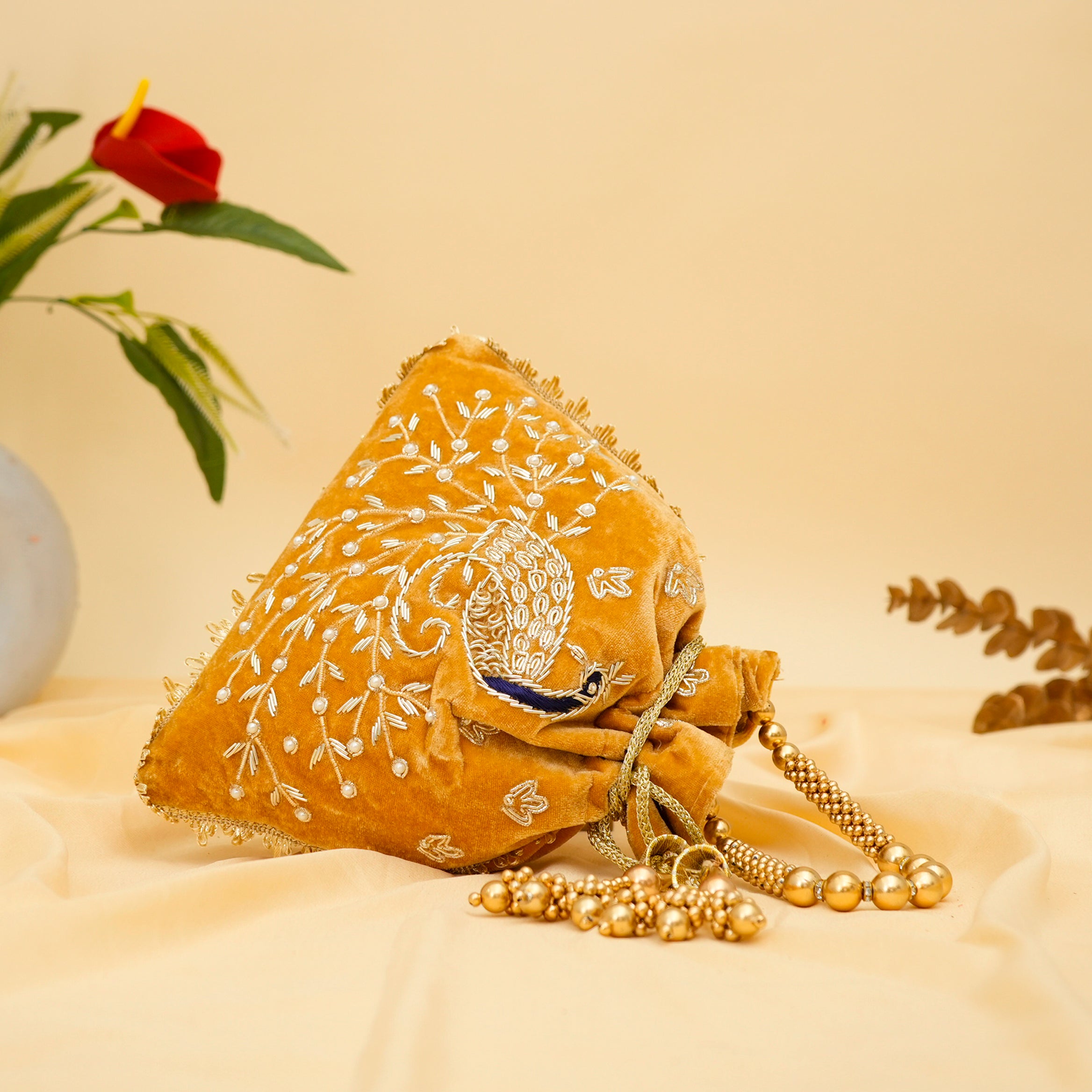 Peacock Elegance Potli