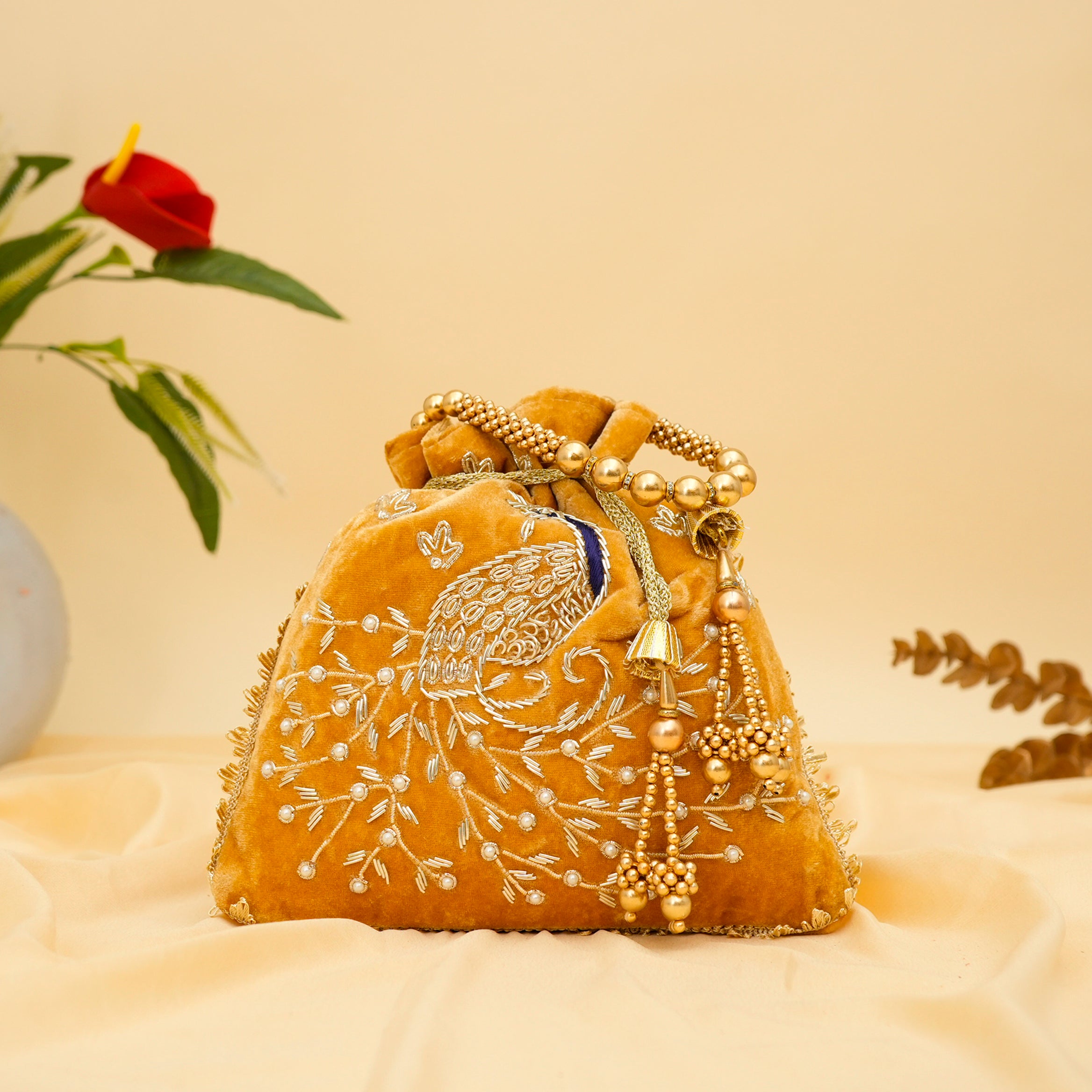 Peacock Elegance Potli