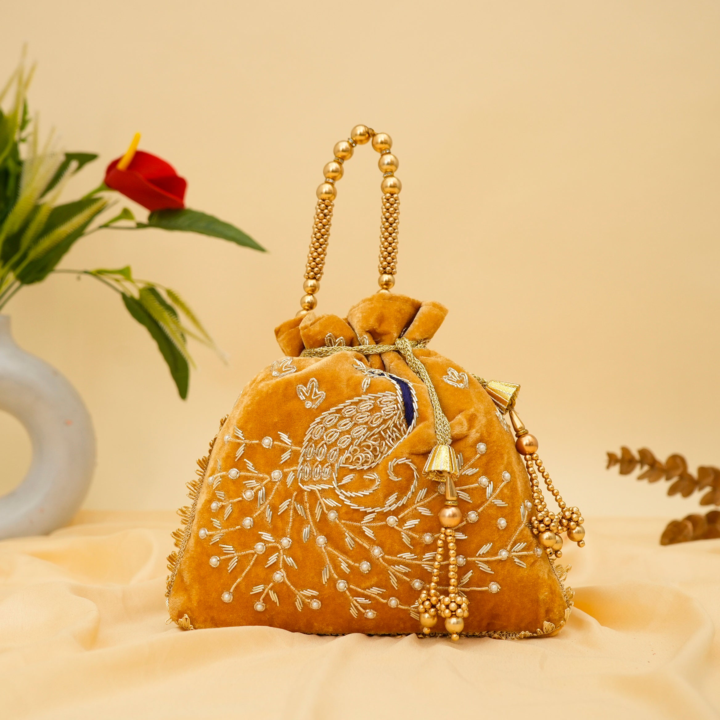 Peacock Elegance Potli