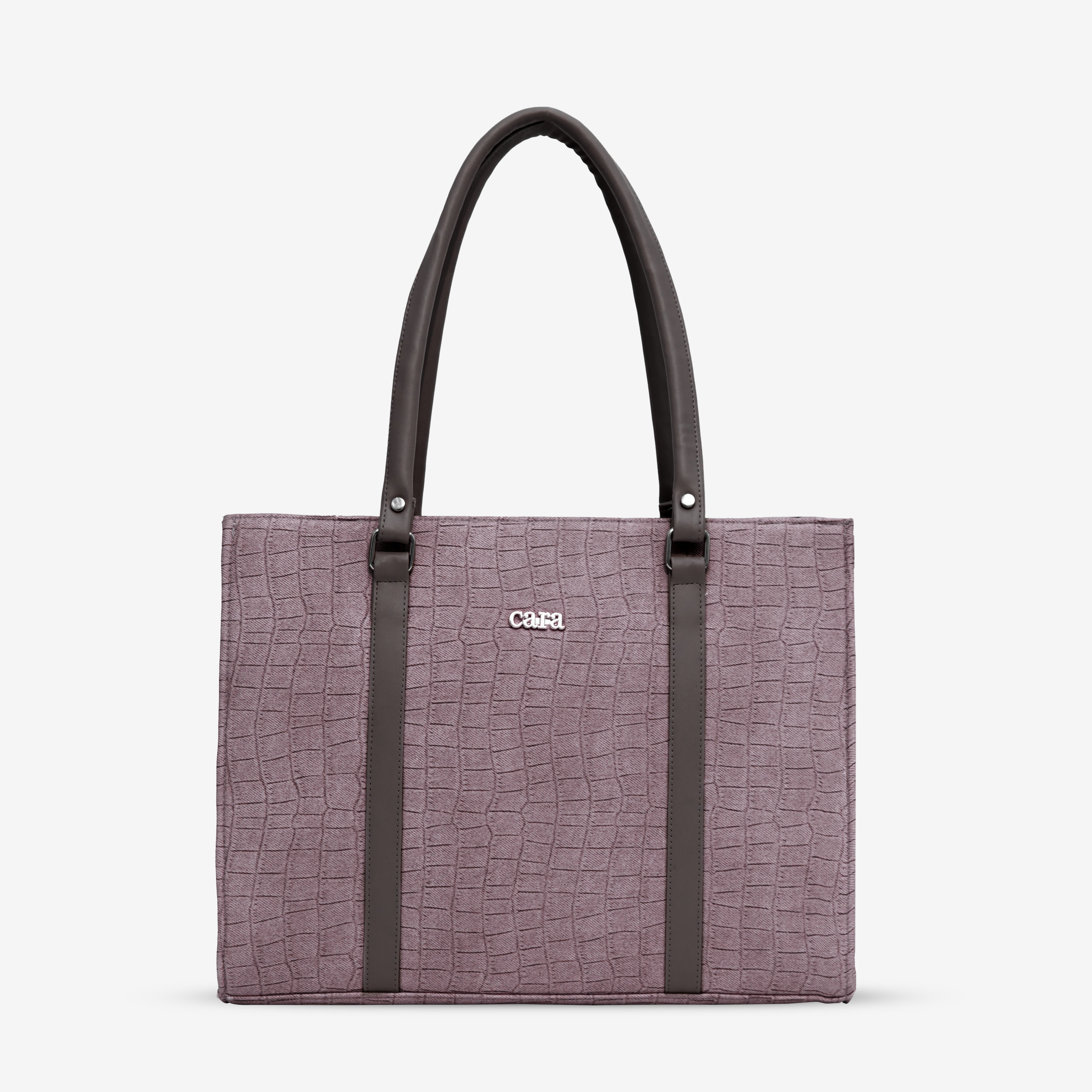 Old lavender Croc Textured Shoulder Bag | Cara