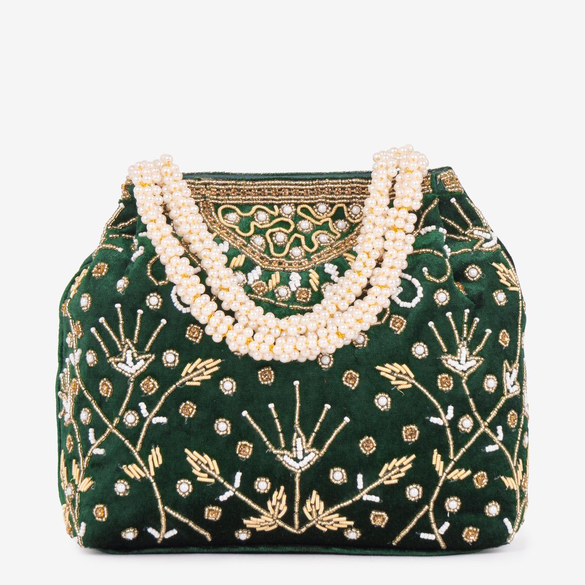 Bridal Pearlstone Velvet Potli