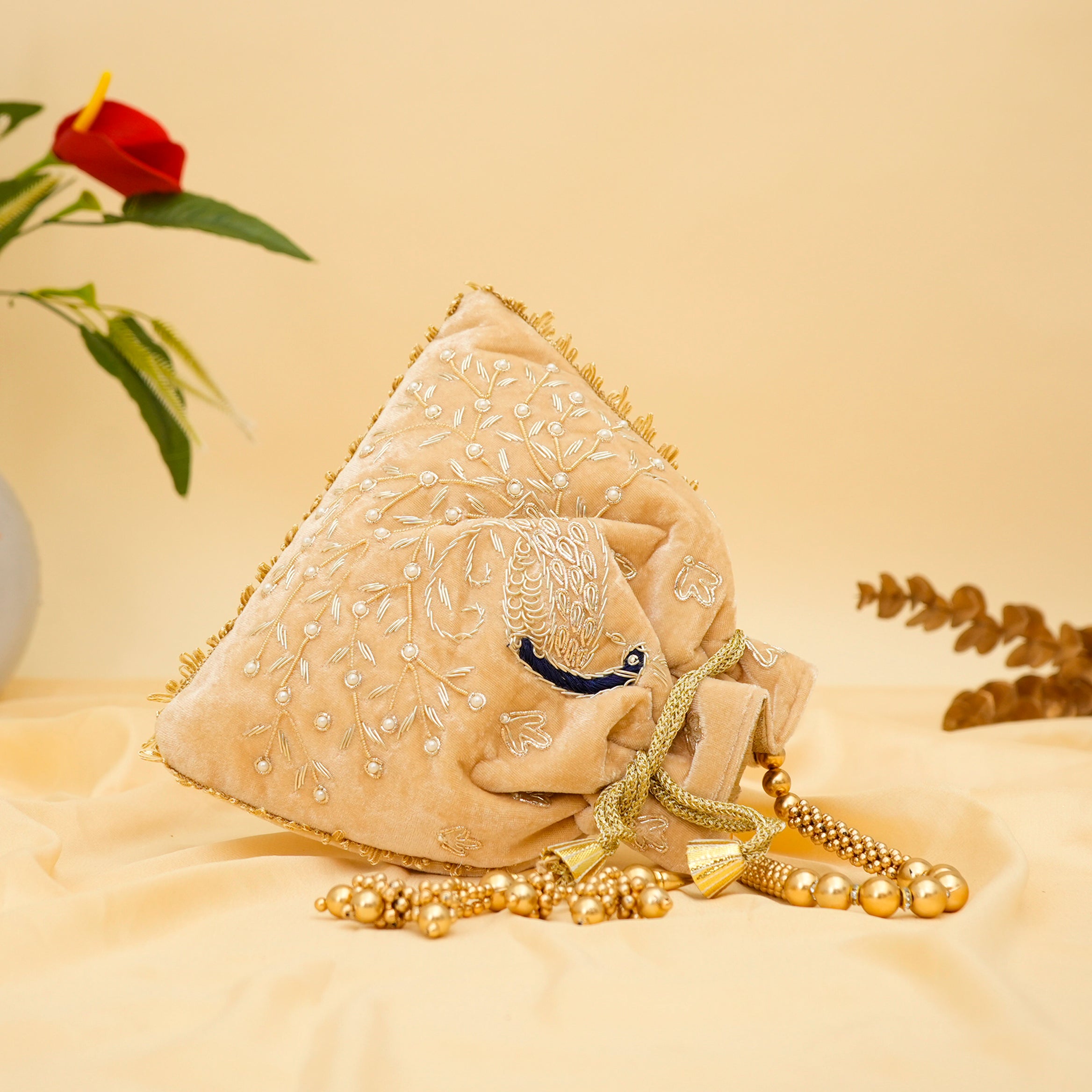 Peacock Elegance Potli