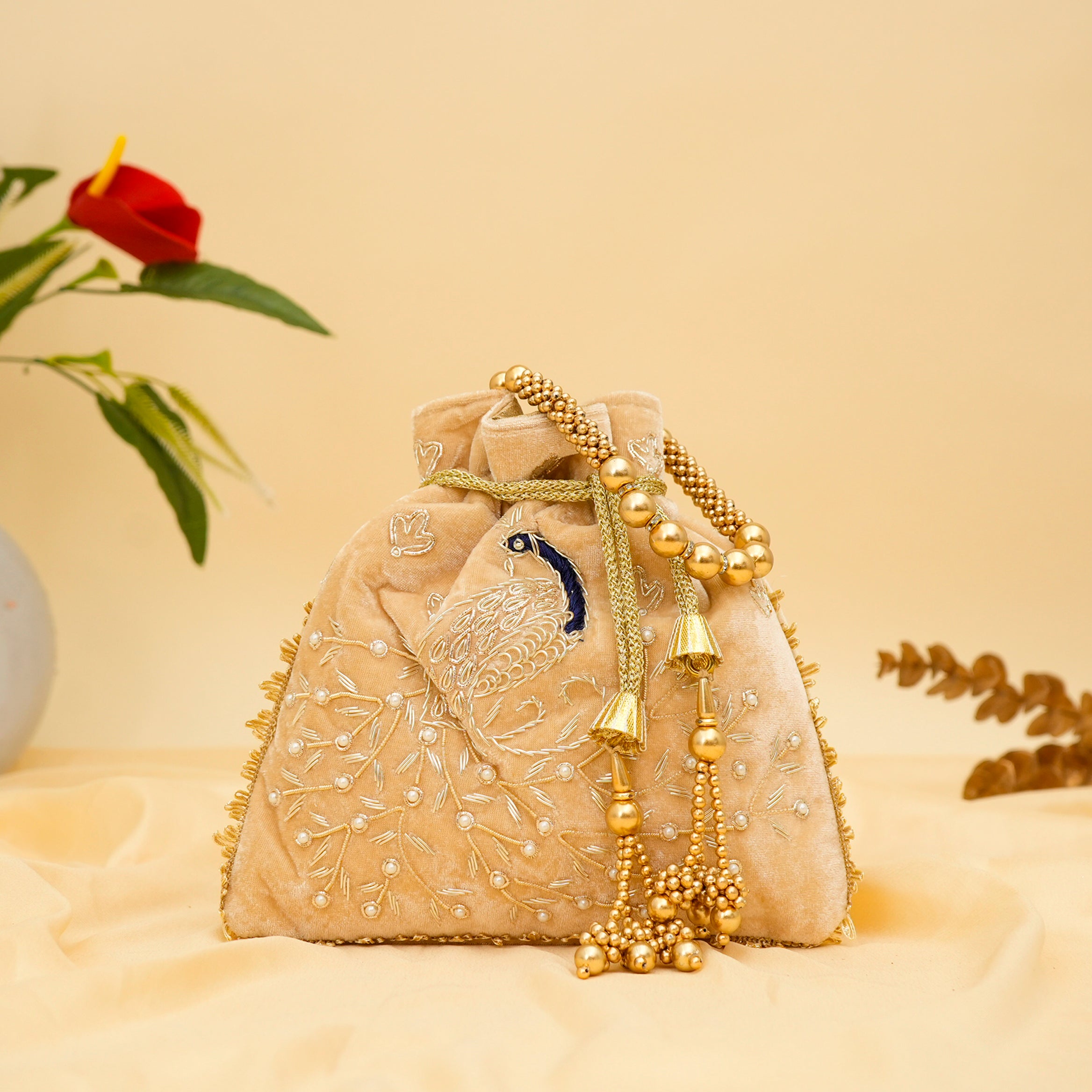 Peacock Elegance Potli