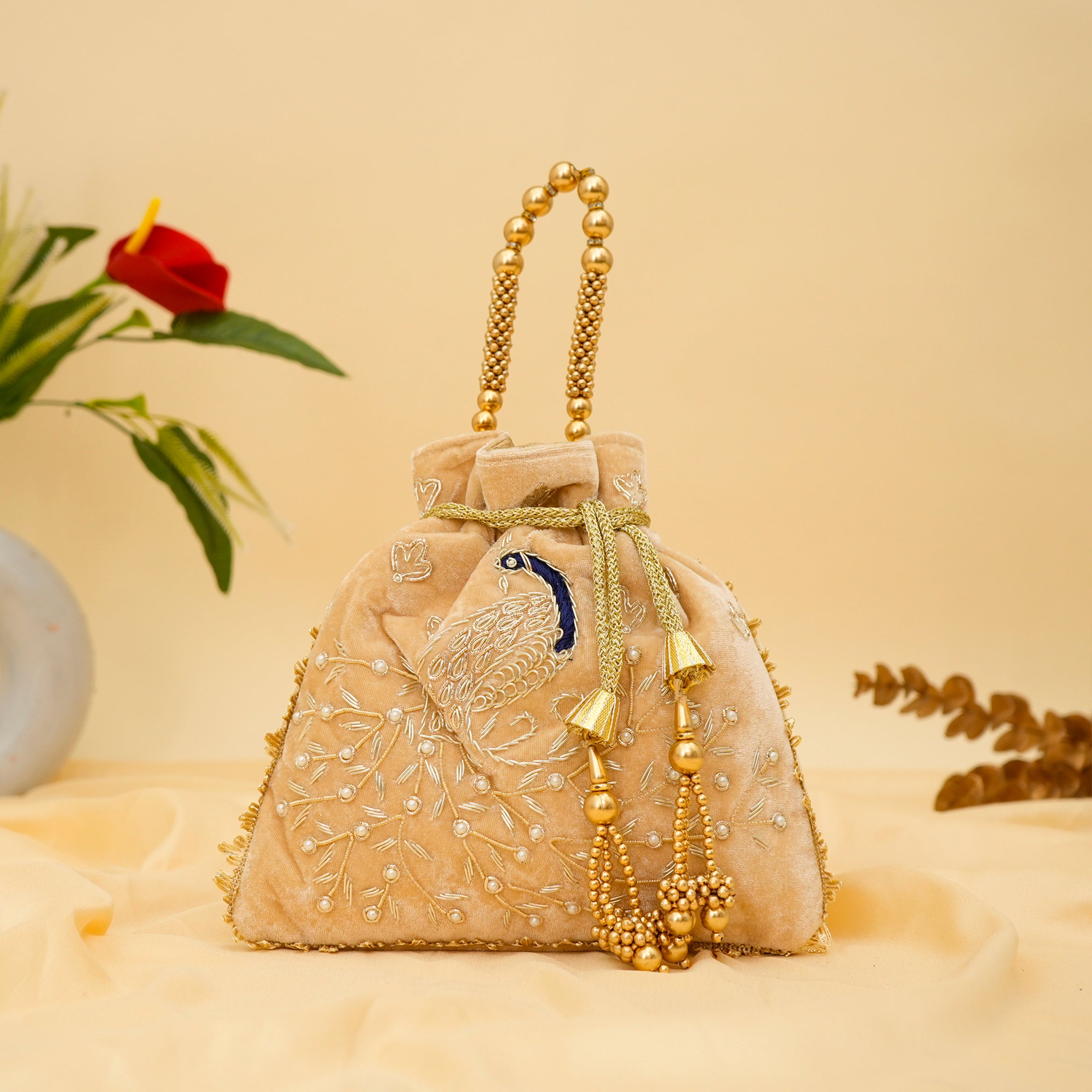 Peacock Elegance Potli