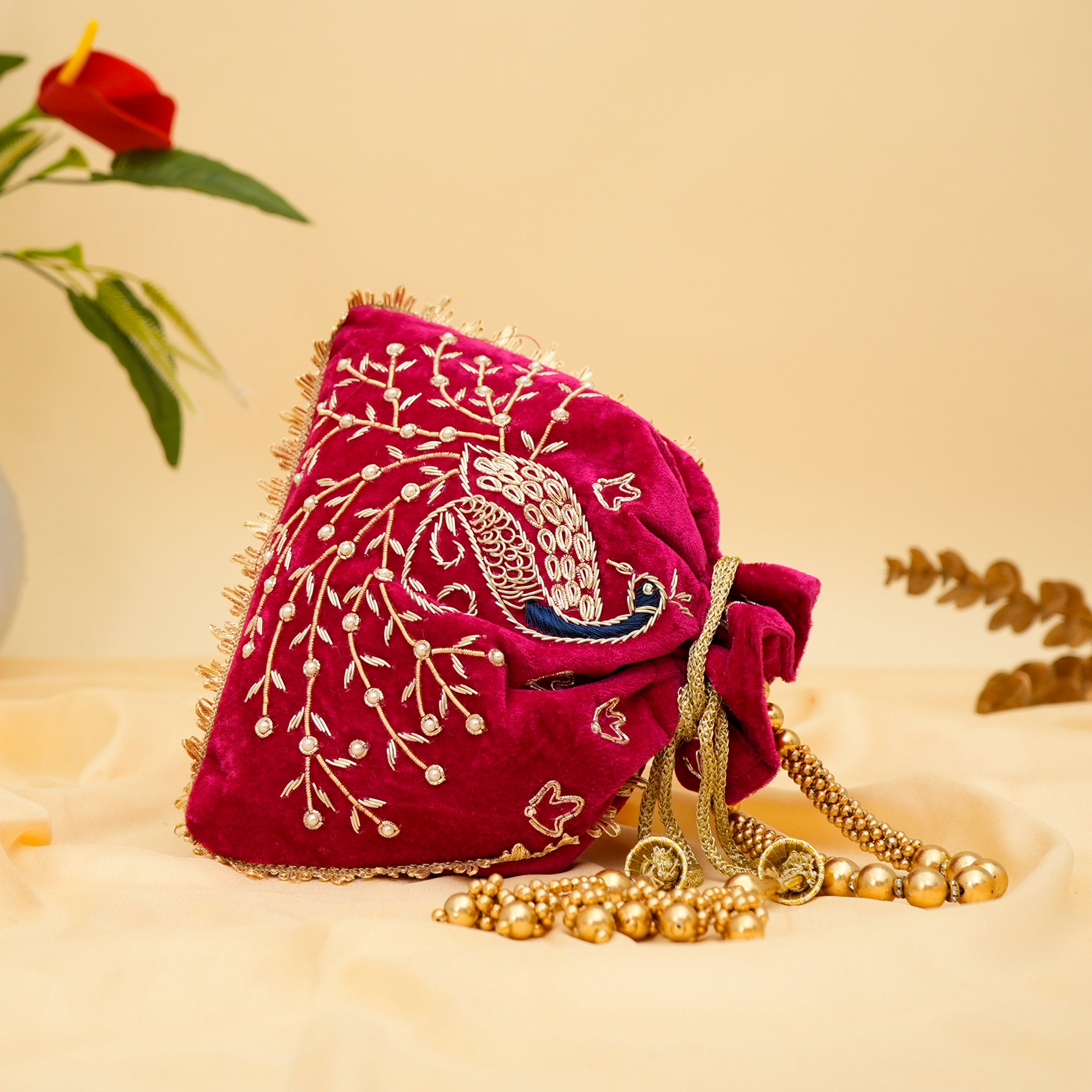 Peacock Elegance Potli