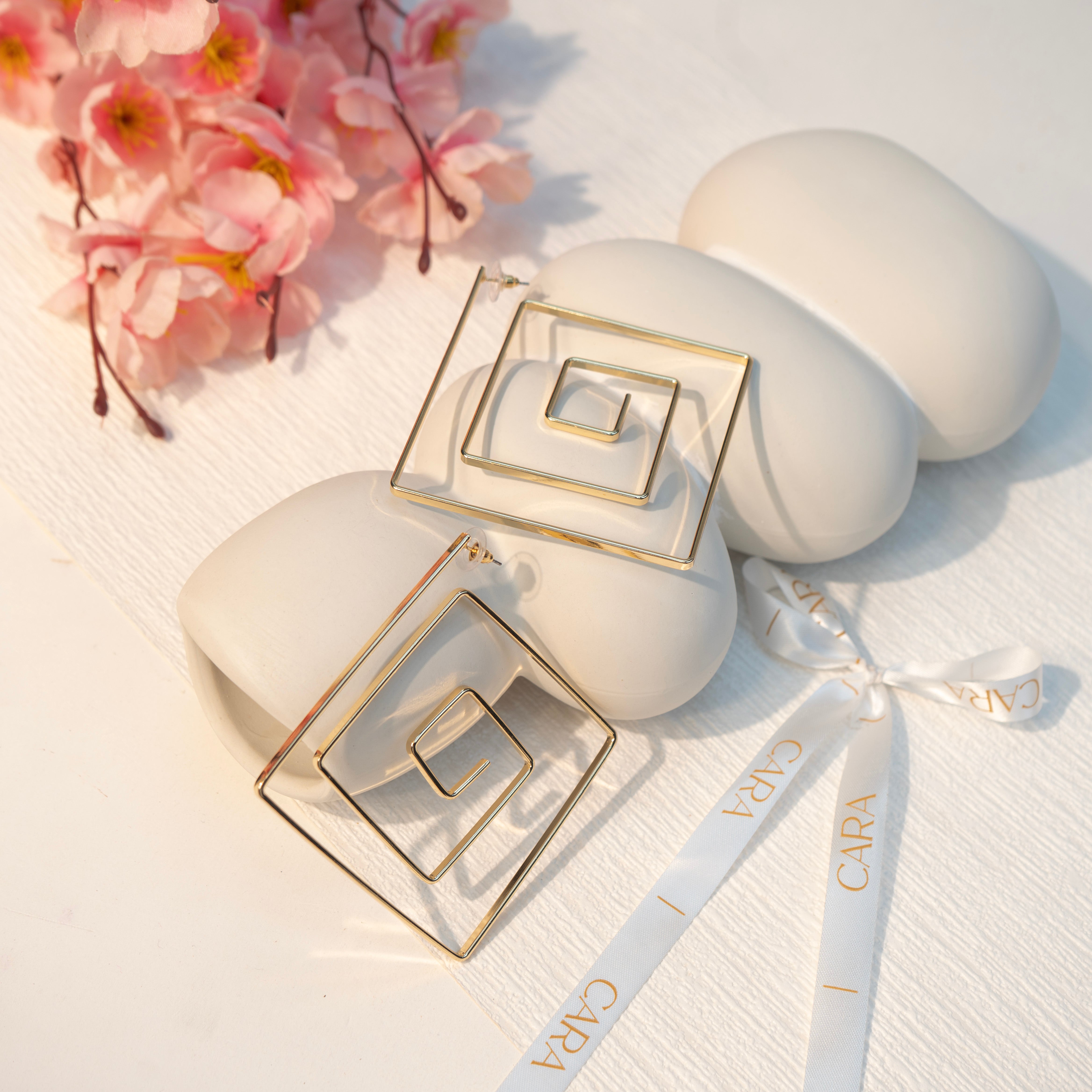 Sculpt Square Earrings