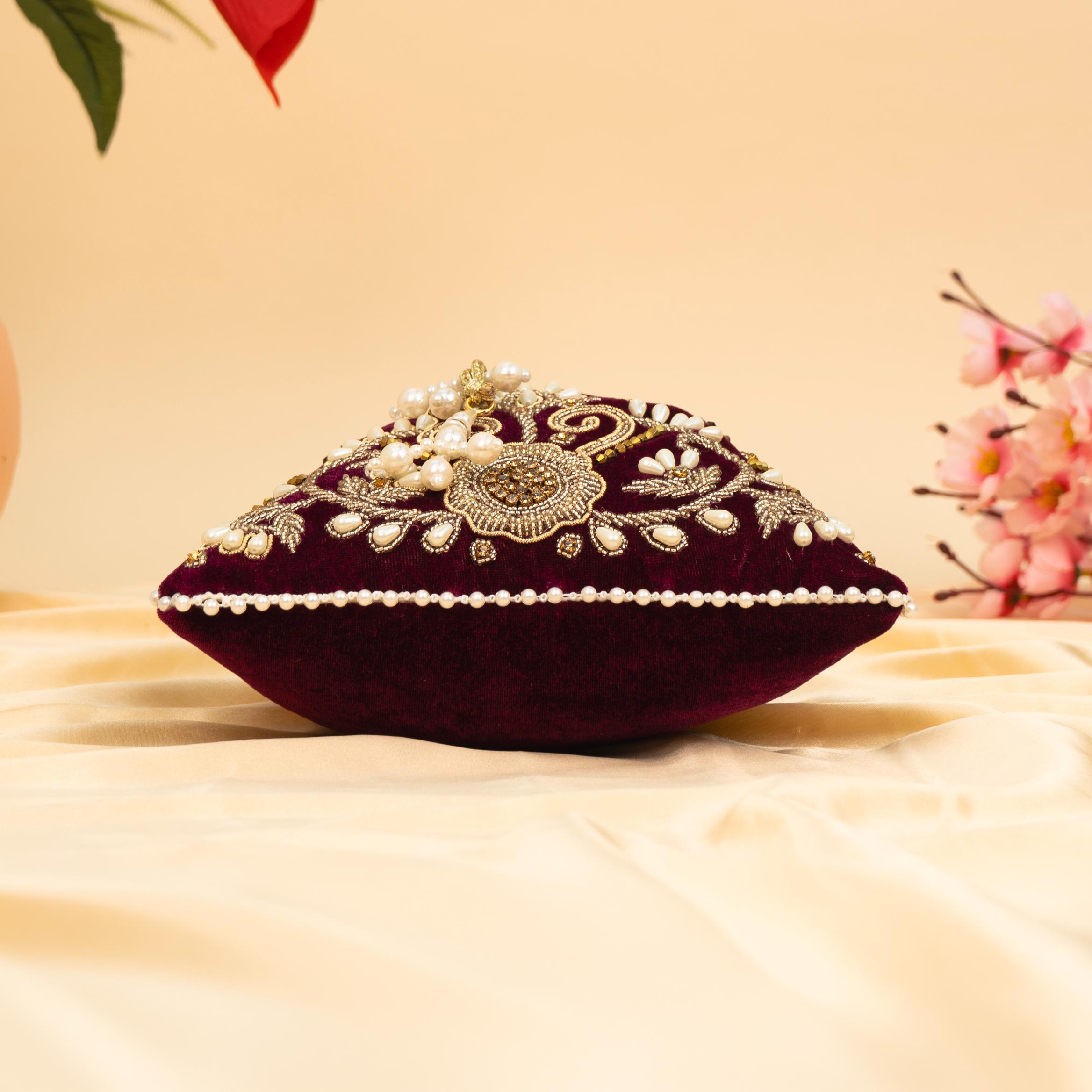 Vibrant Floral Zardosi Potli