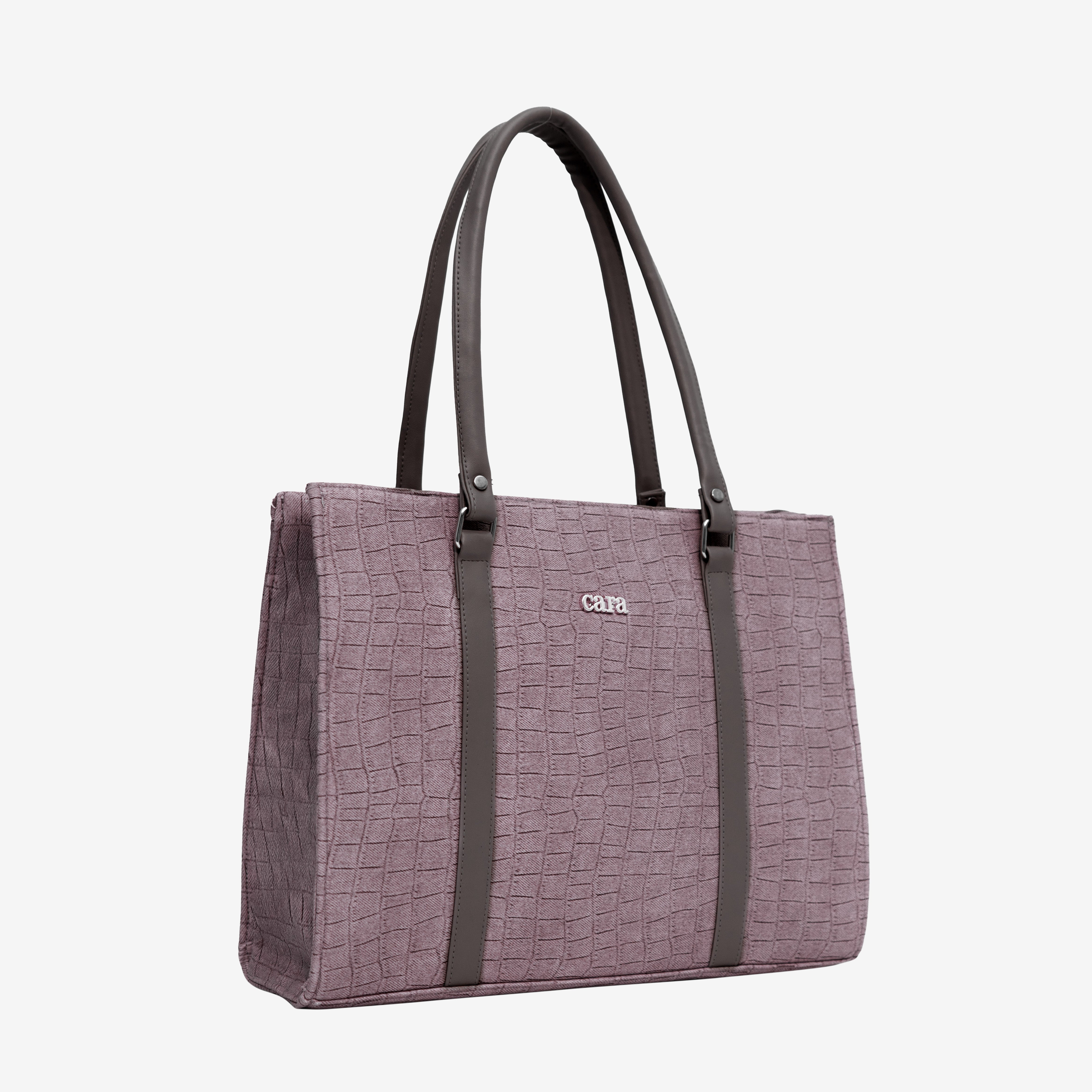 Old lavender Croc Textured Shoulder Bag | Cara