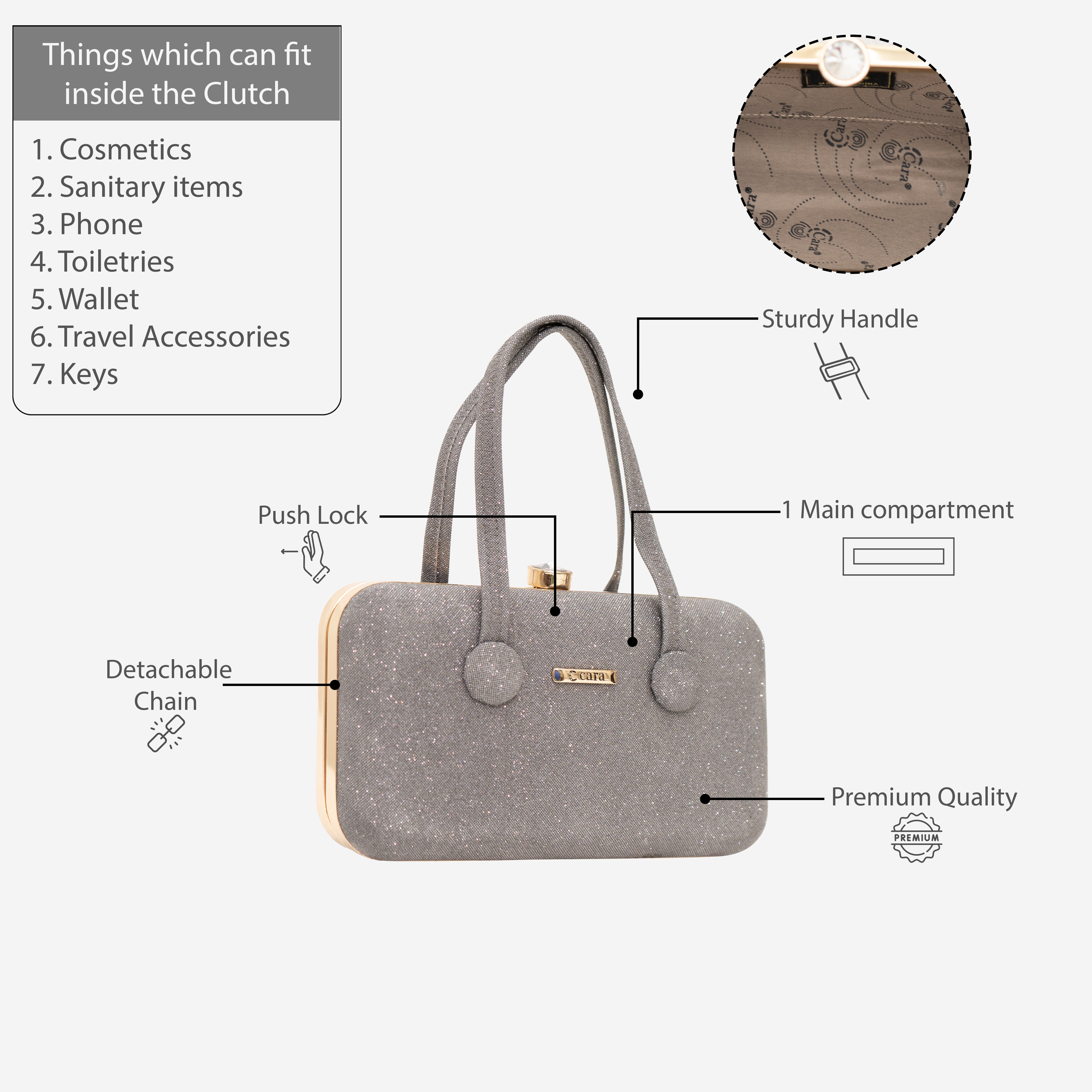 Grey Celestial Clutch | cara