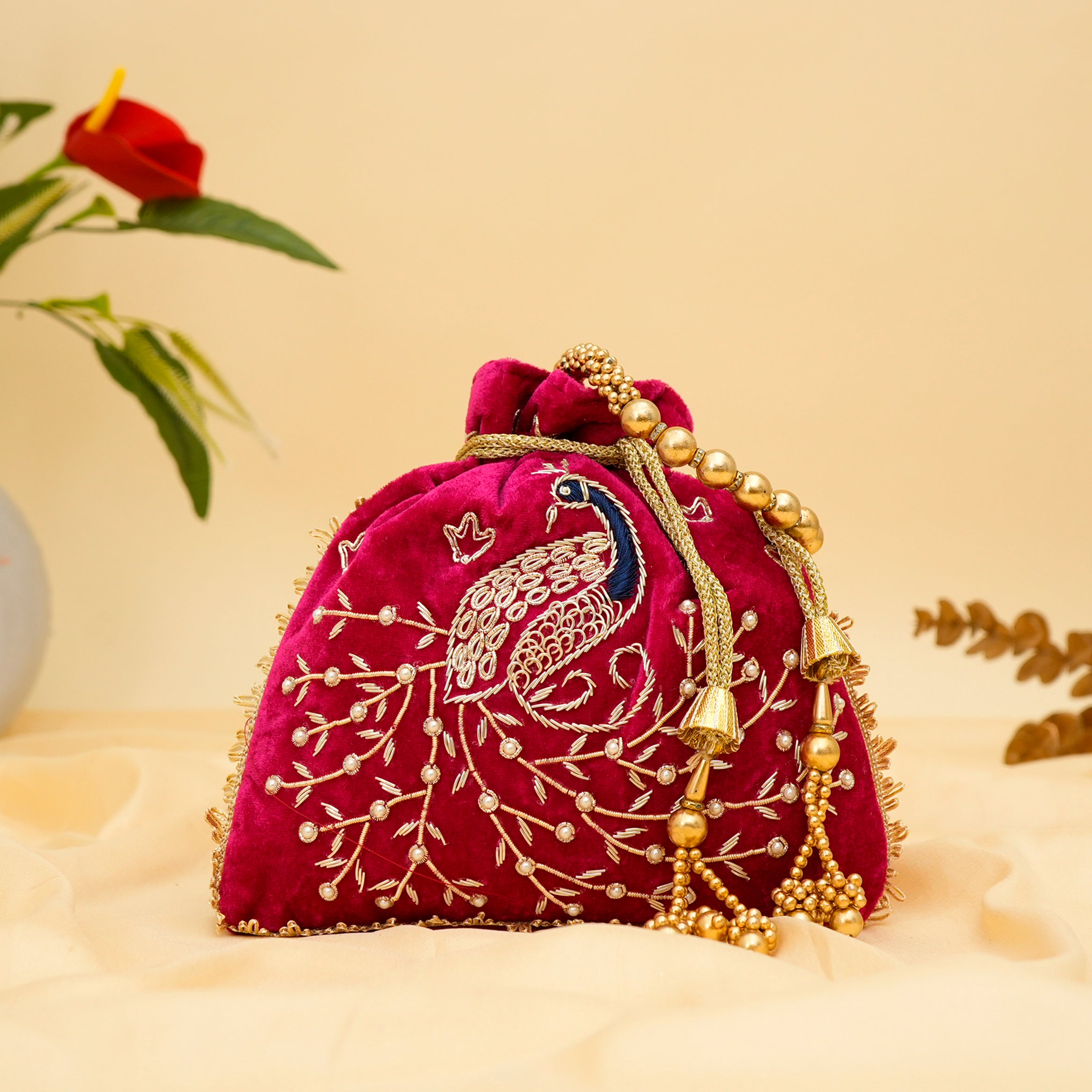 Peacock Elegance Potli