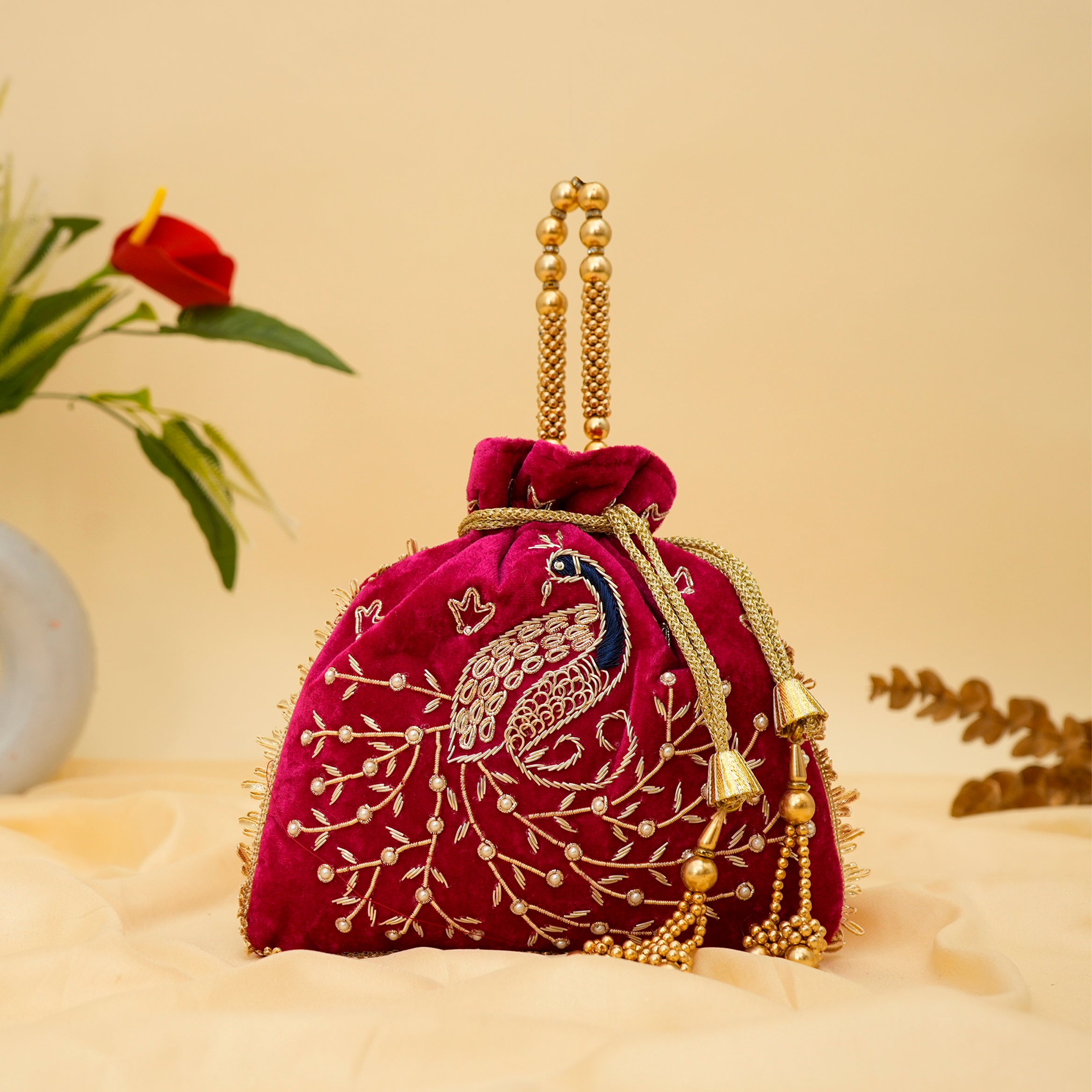 Peacock Elegance Potli