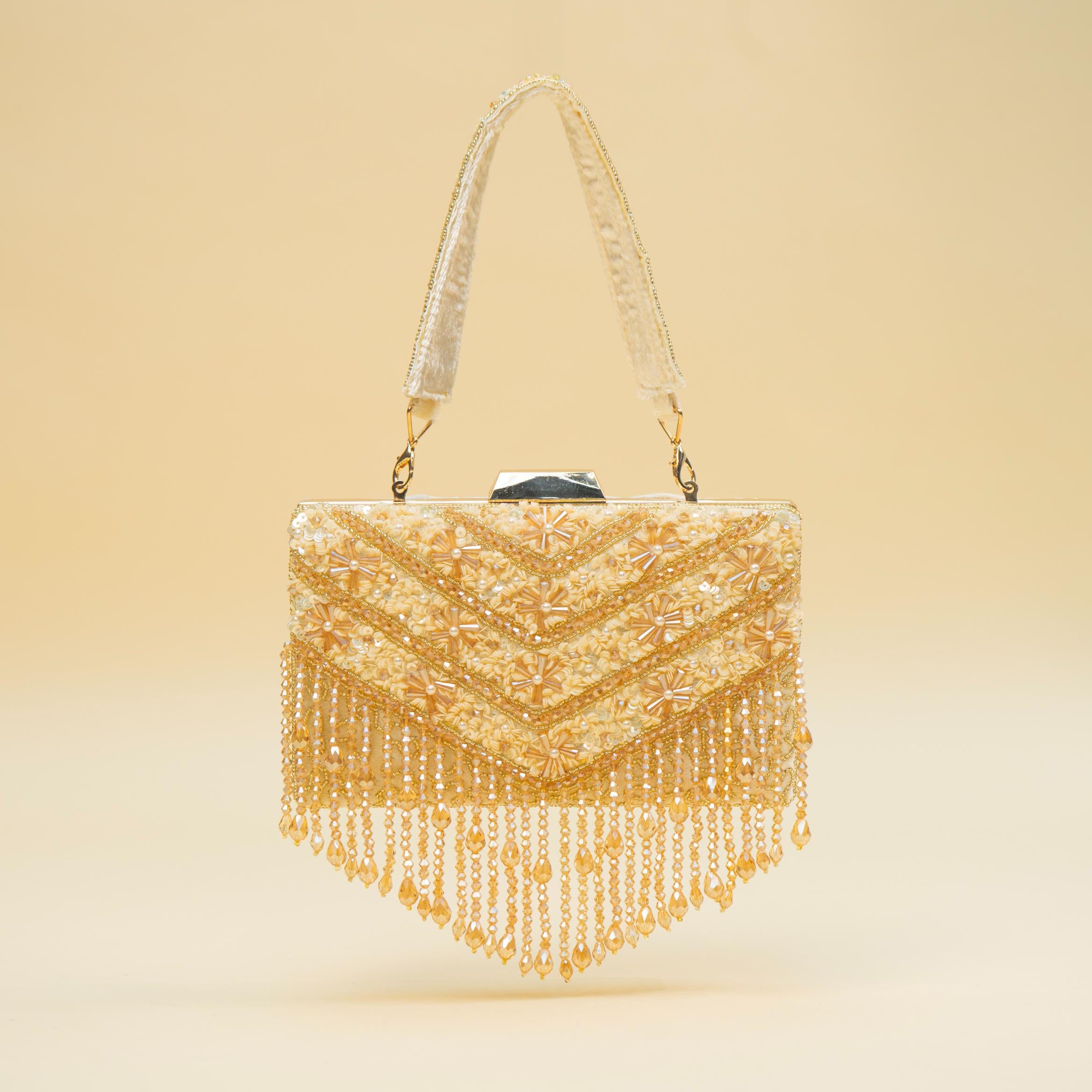 Timeless Pearl Gold Clutch