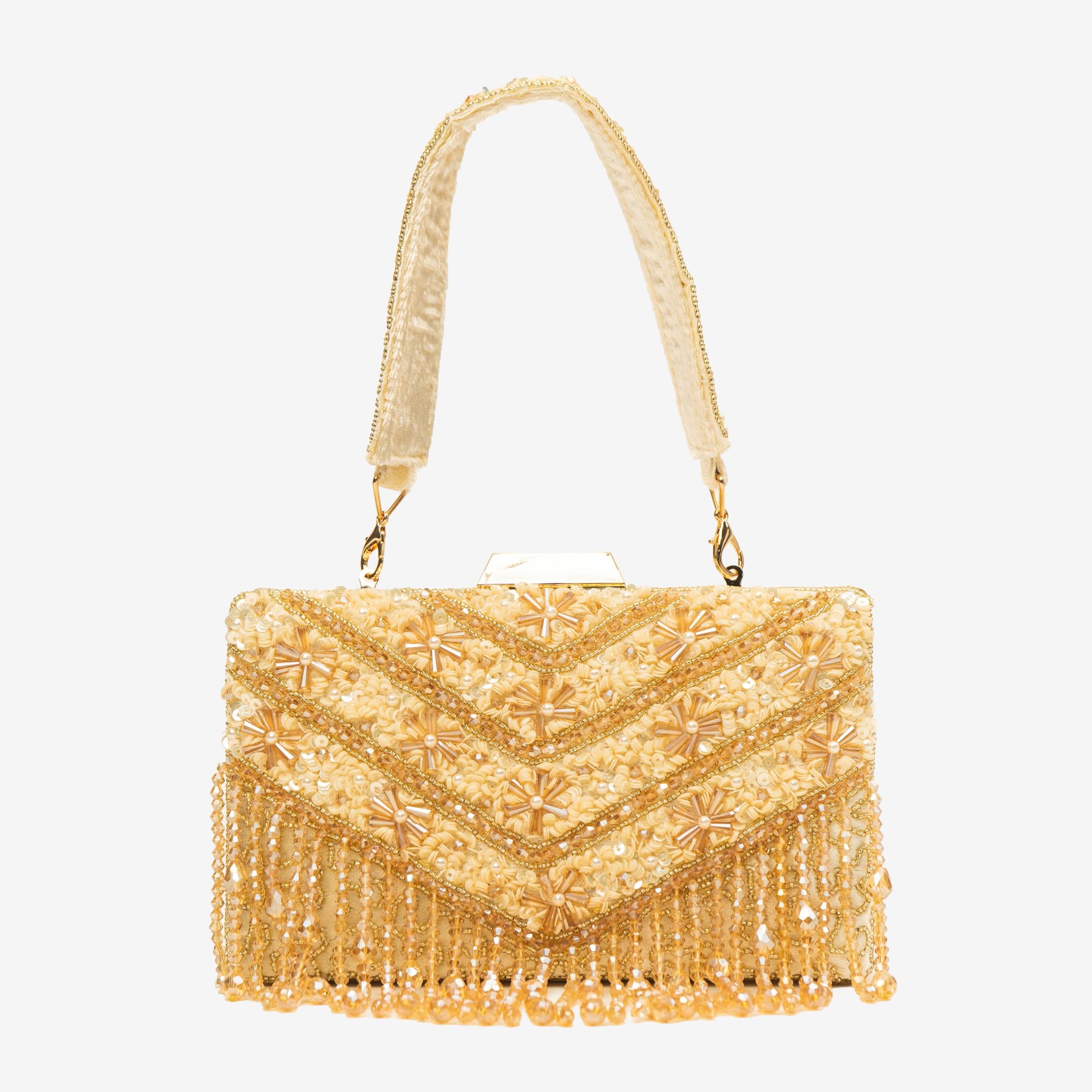 Timeless Pearl Gold Clutch