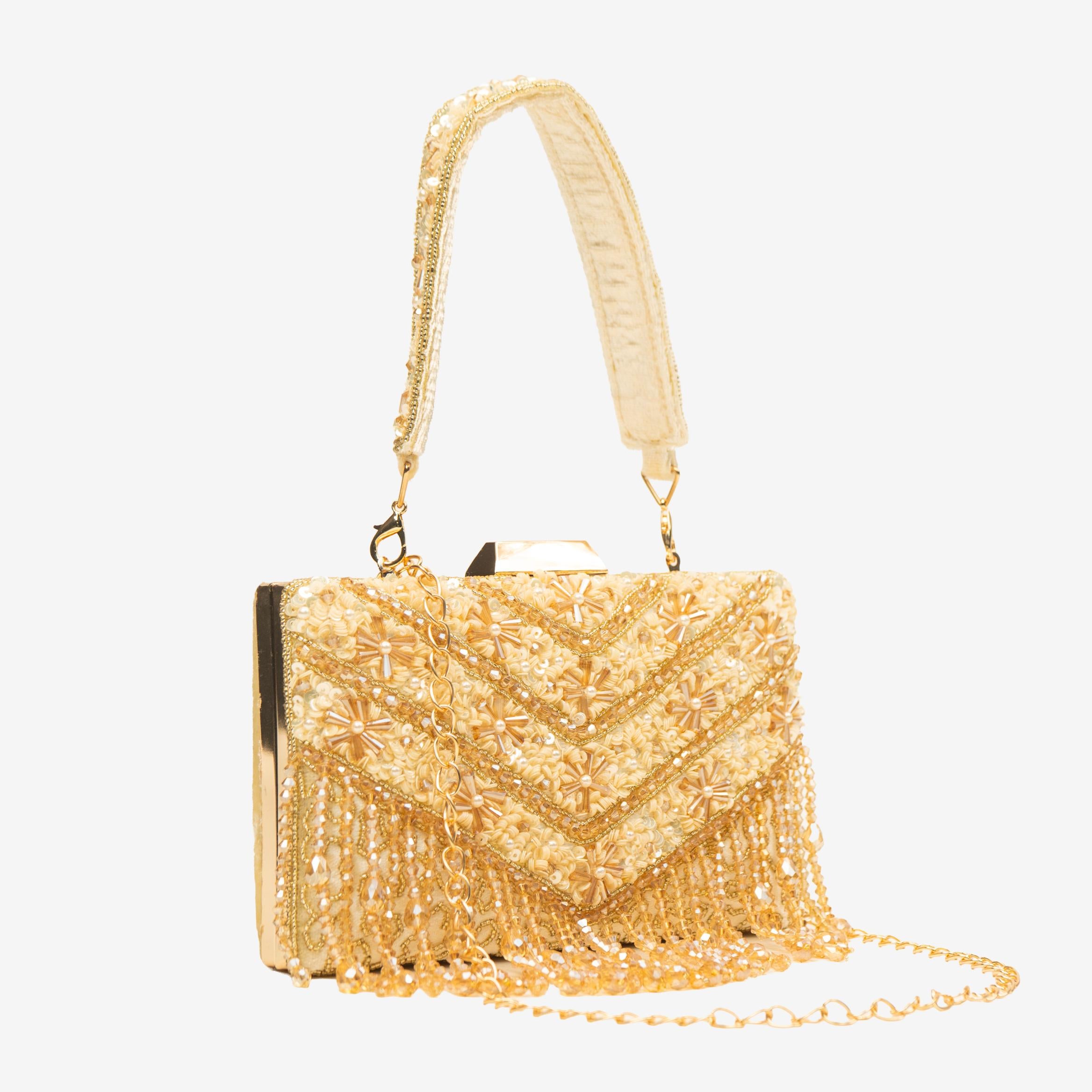 Timeless Pearl Gold Clutch