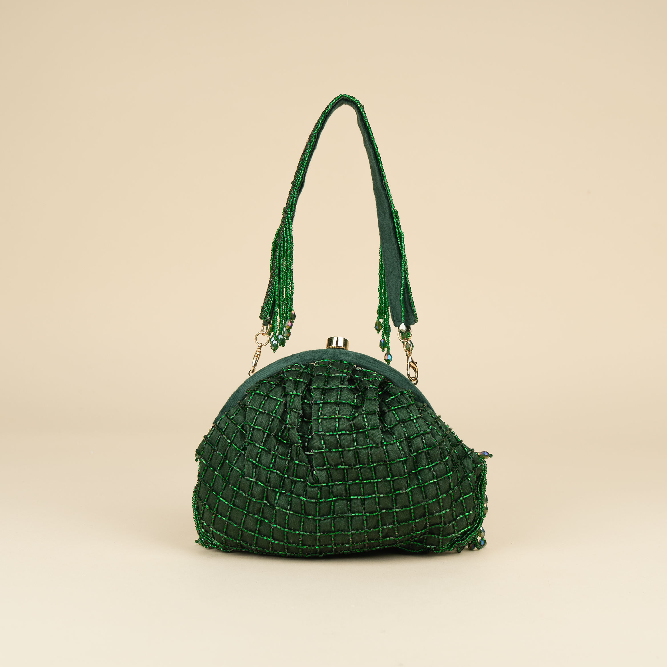 Opulent Pearl Satin Potli