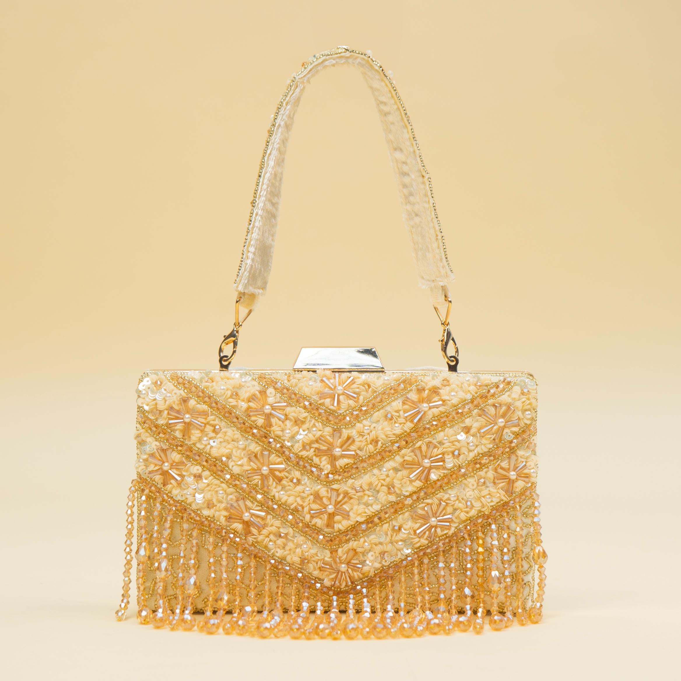 Timeless Pearl Gold Clutch