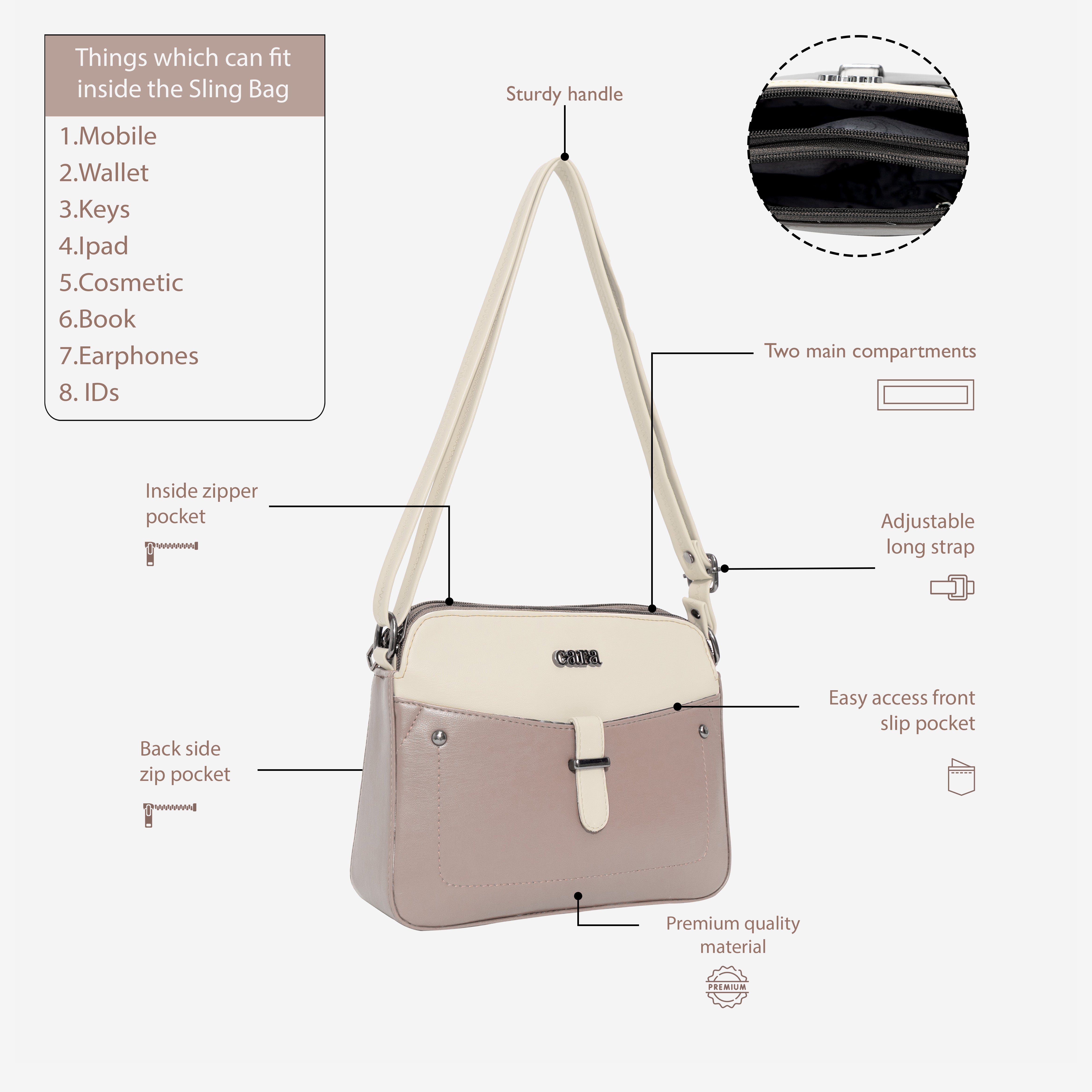 Beige Chic Crossbody Charm | Cara