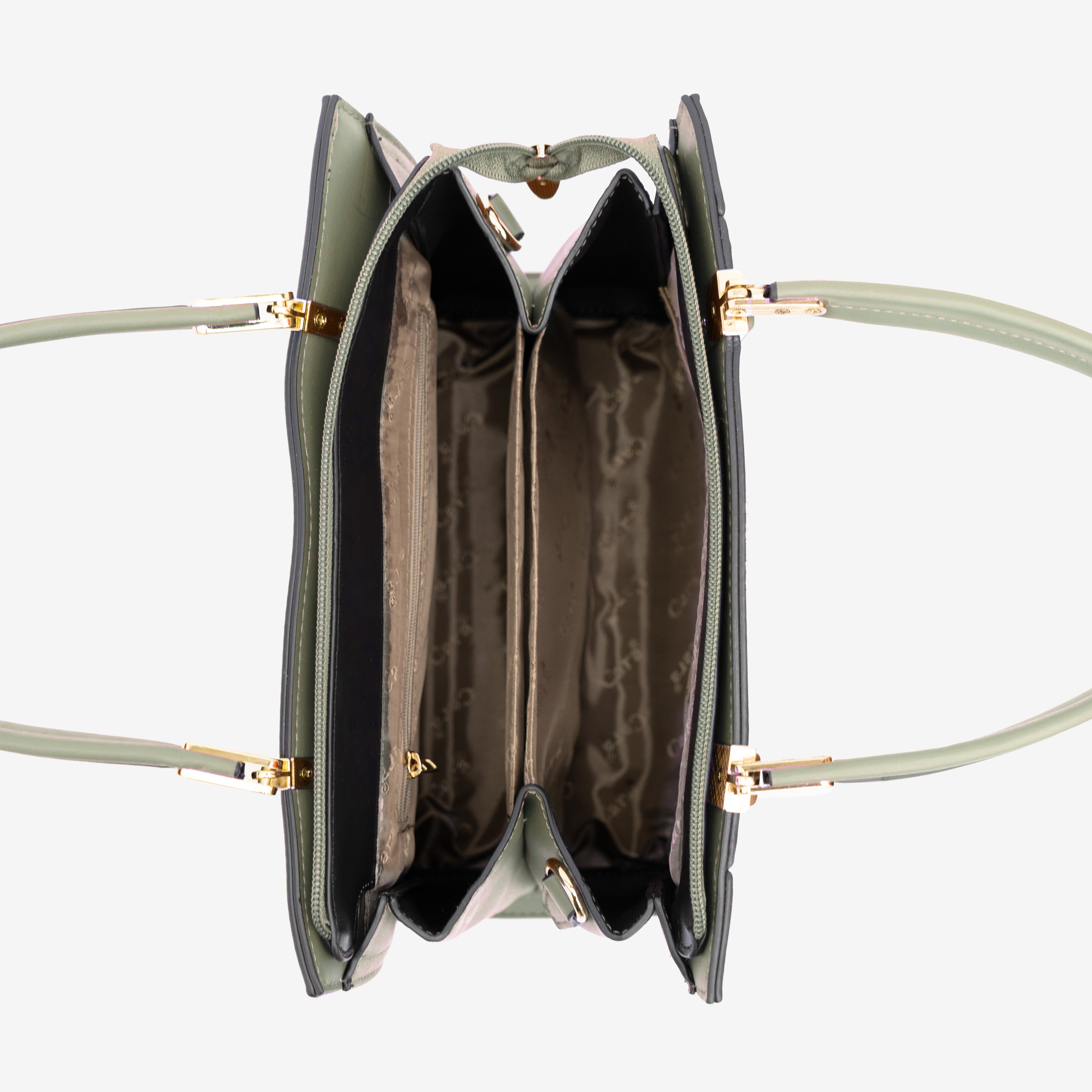 Green Boldly Striped Handbag | Cara