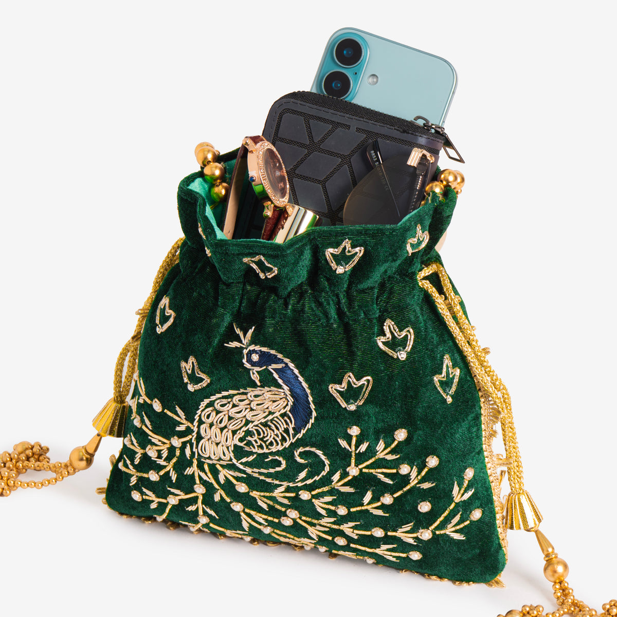 Peacock Elegance Potli