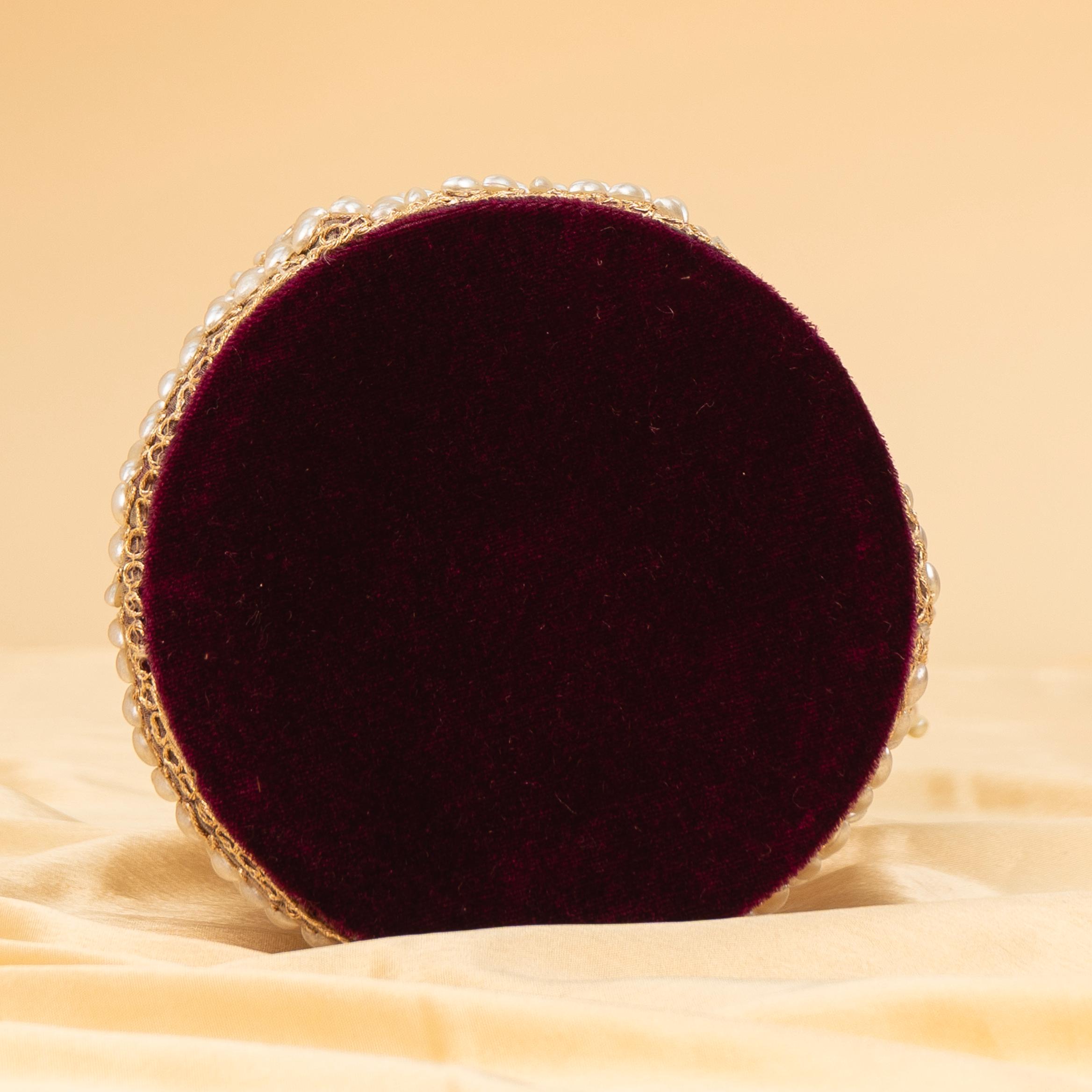 Zari Gold Velvet Potli