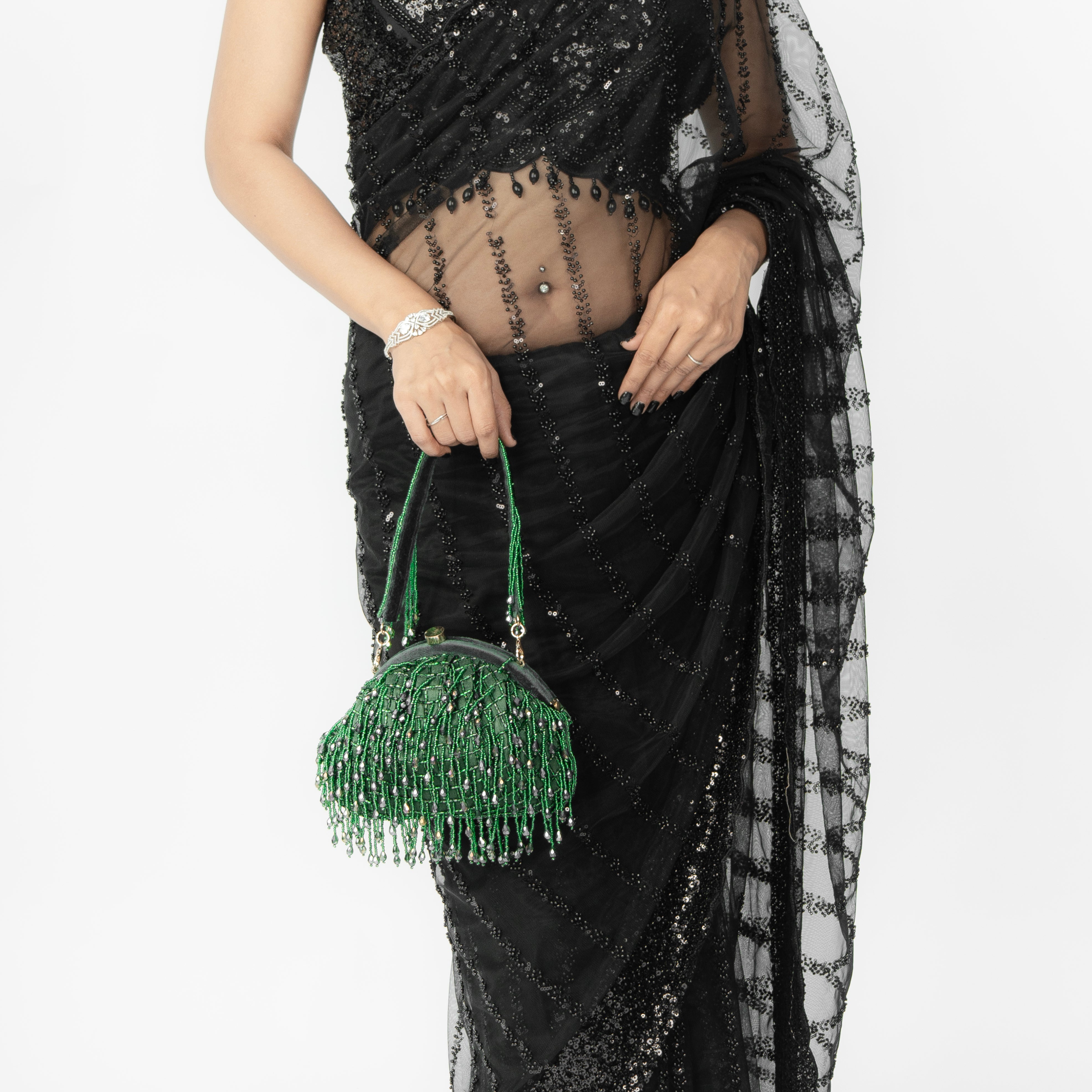 Opulent Pearl Satin Potli