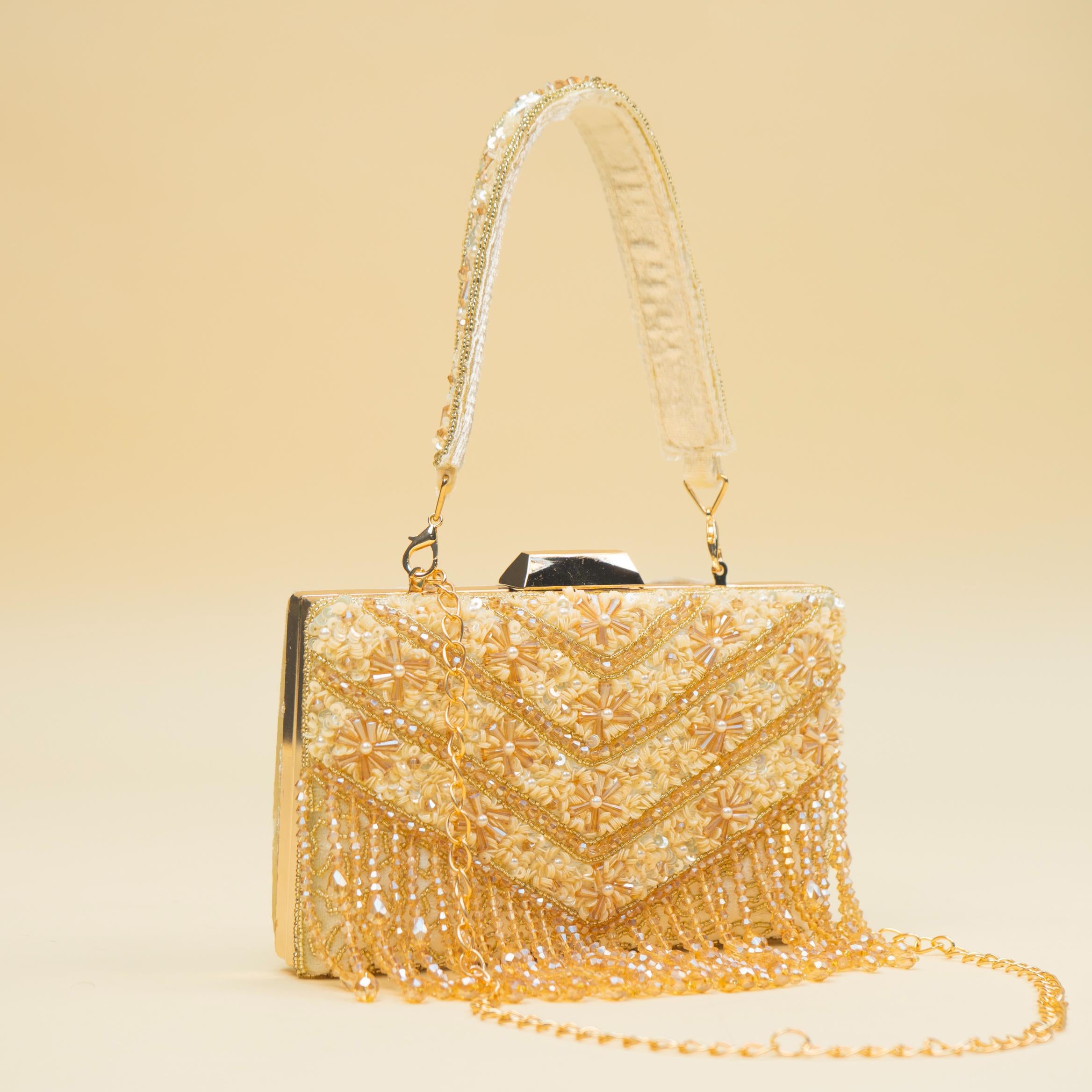Timeless Pearl Gold Clutch