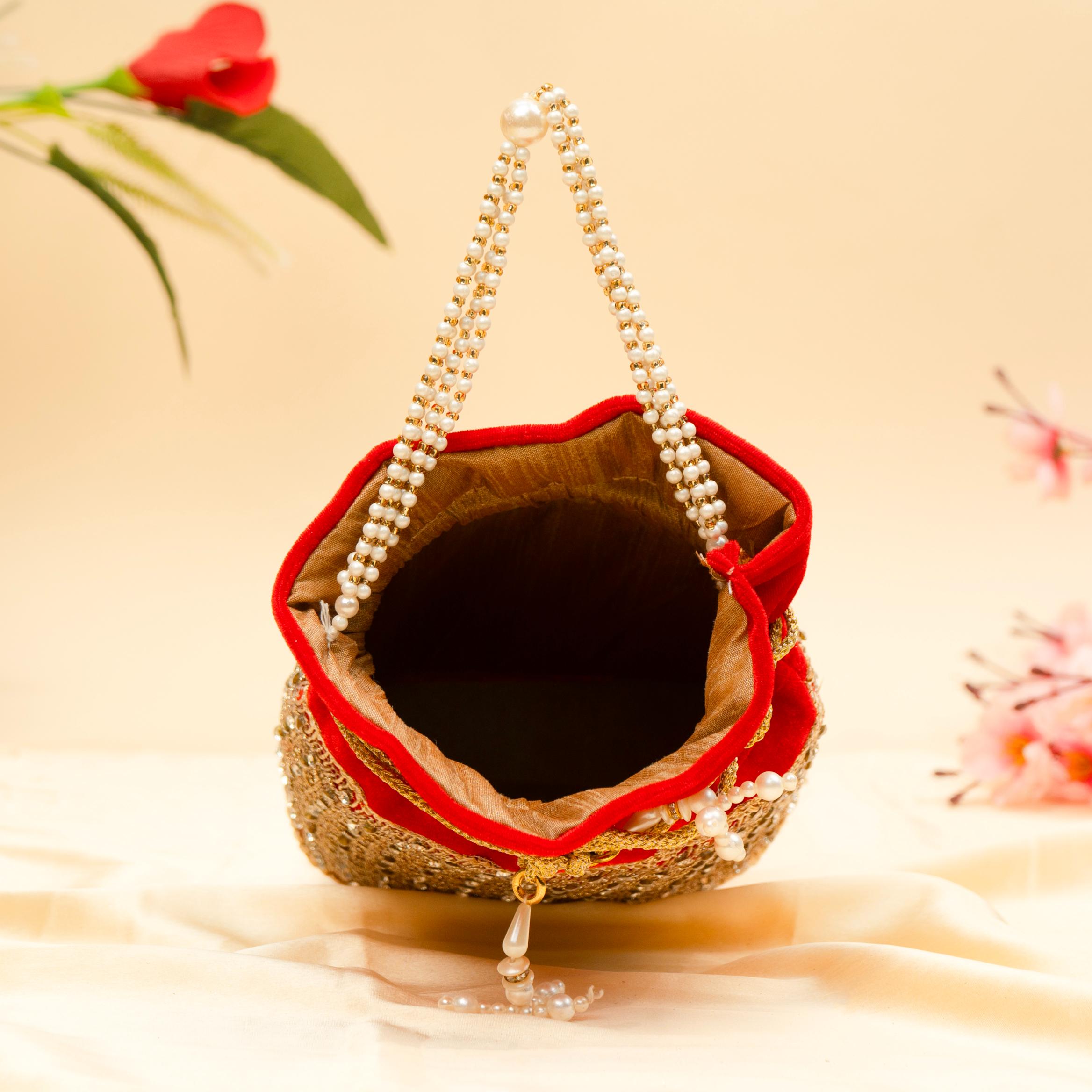 Opulent Thread & Pearl Potli