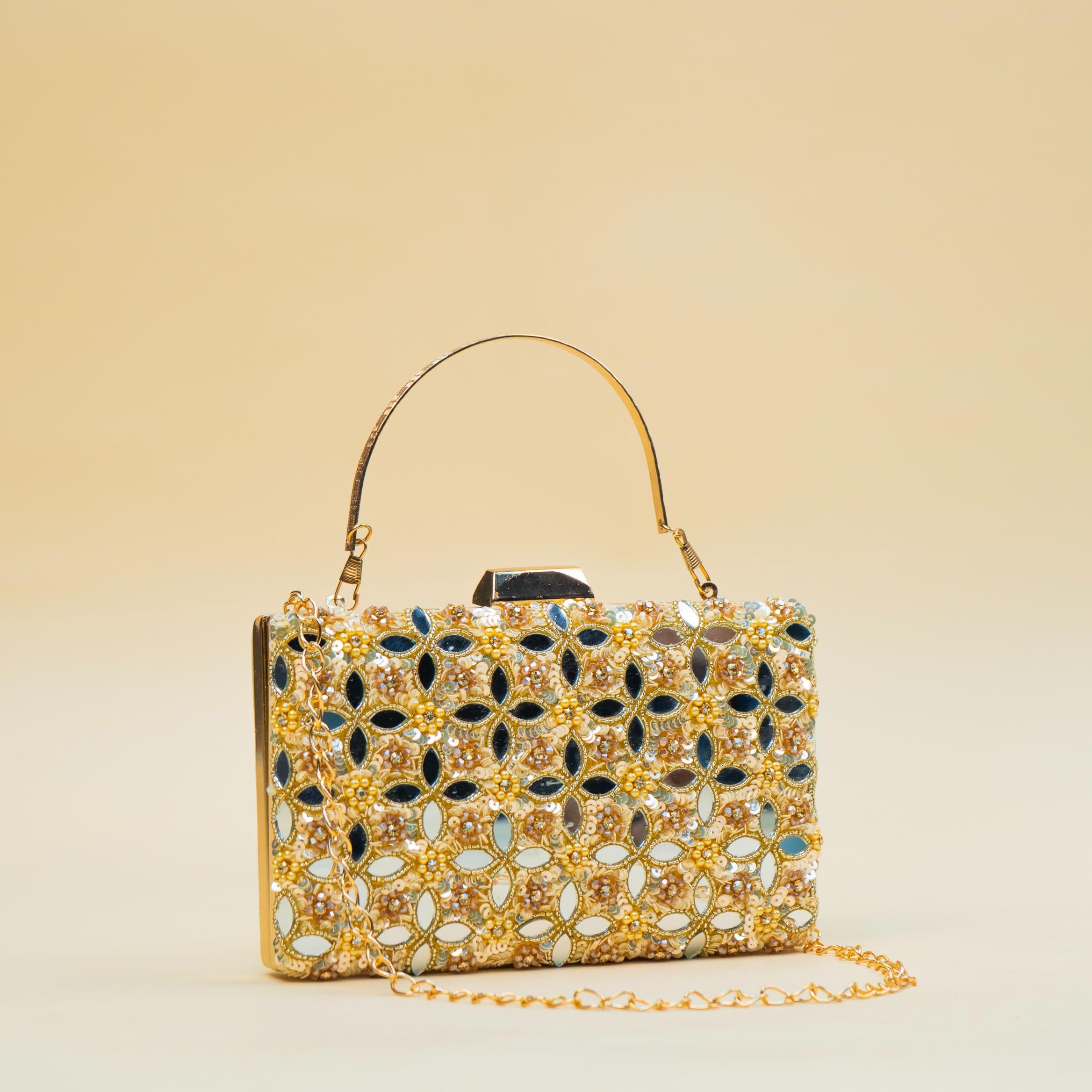 Celestial Mirrorwork Clutch