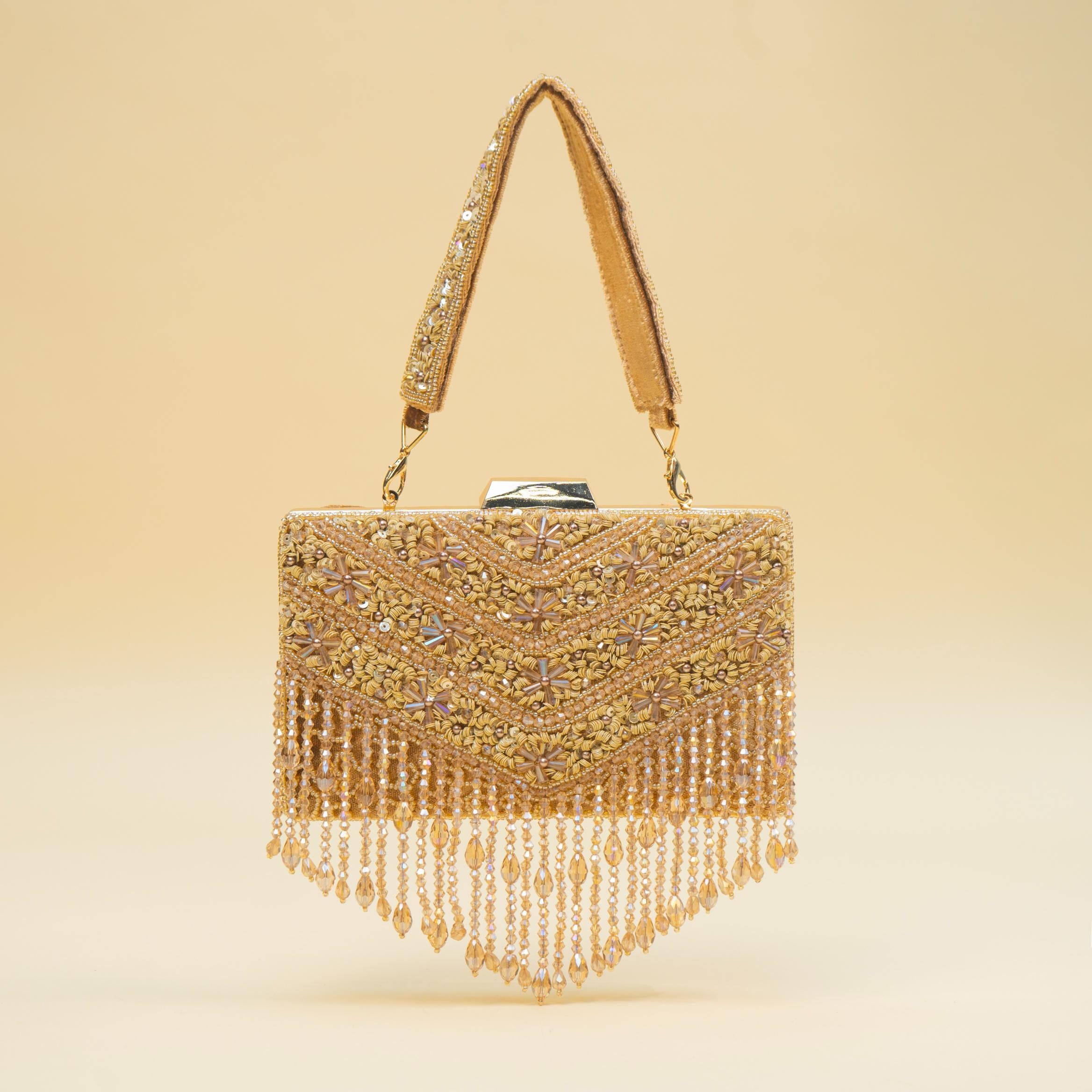 Timeless Pearl Gold Clutch
