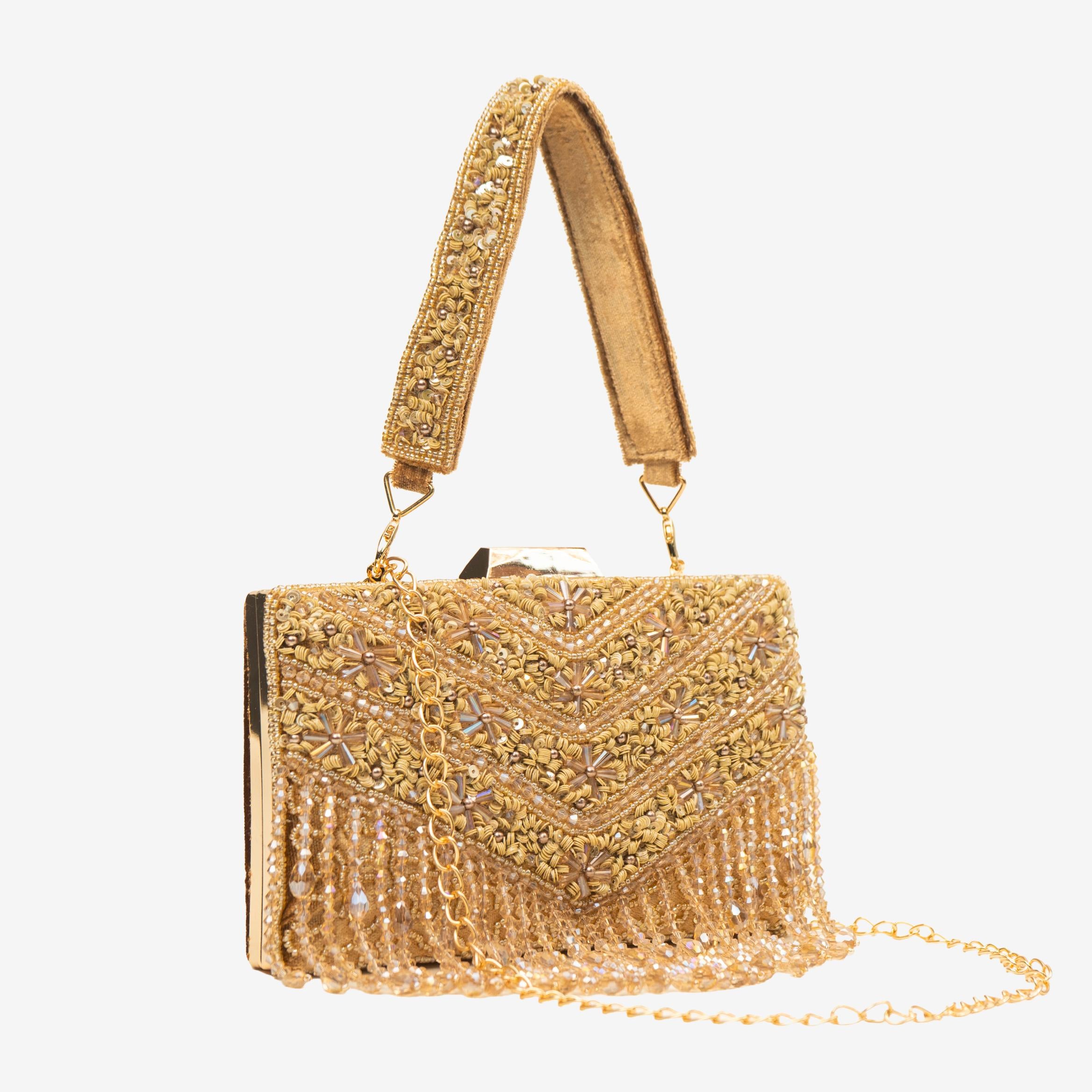 Timeless Pearl Gold Clutch