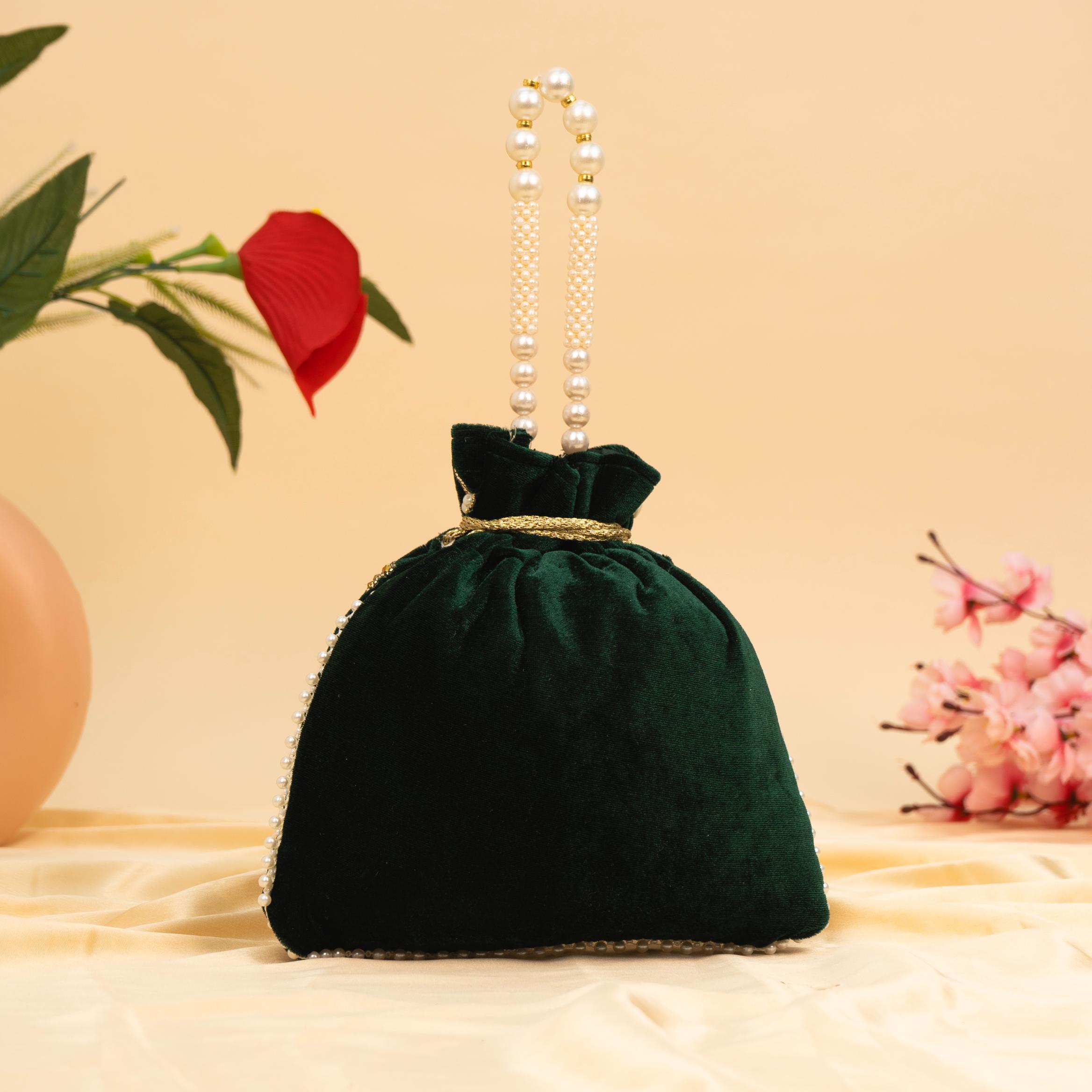 Vibrant Floral Zardosi Potli