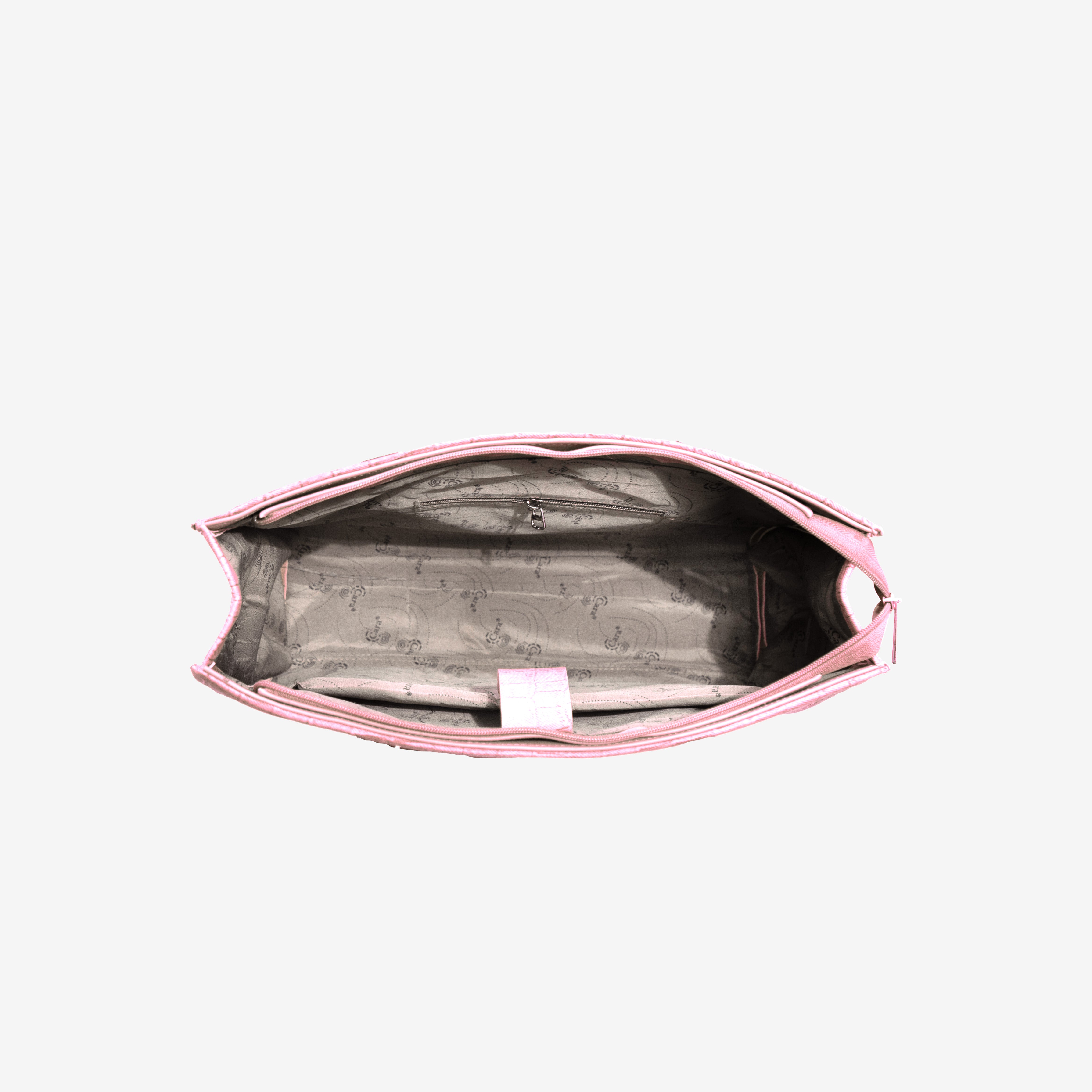 Pink Croc Textured Shoulder Bag | Cara