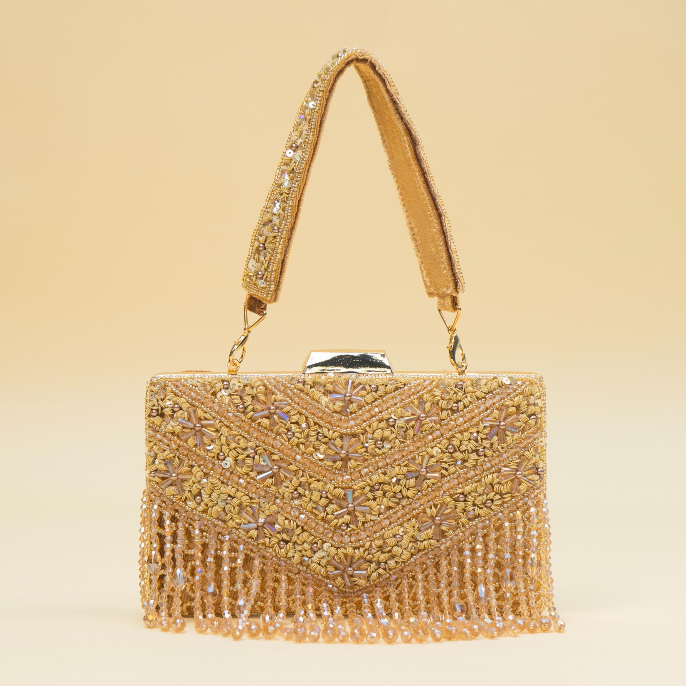 Timeless Pearl Gold Clutch